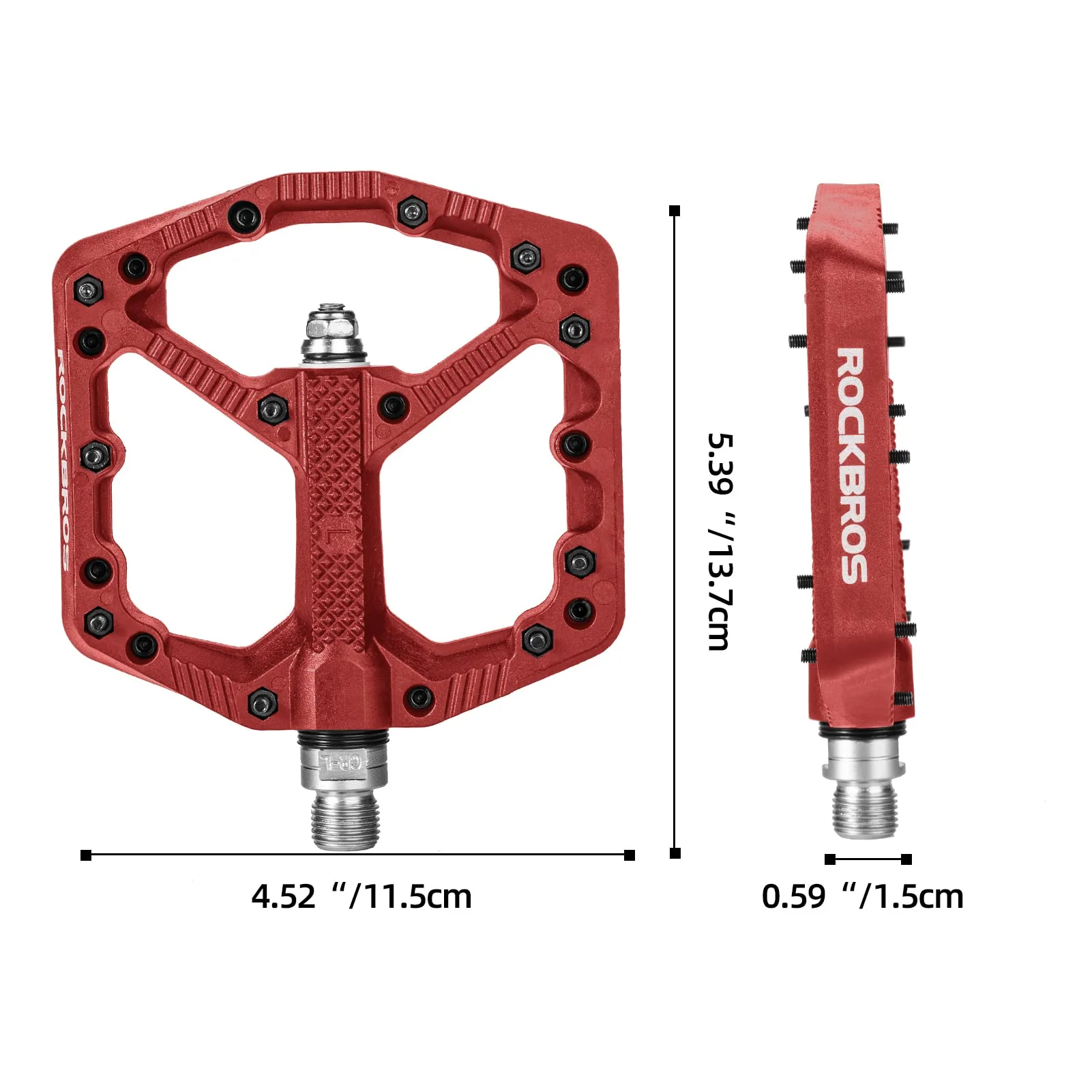 ROCKBROS Mountain Bike Pedals Flat MTB Pedals Nylon Fiber Bicycle Platform Pedals - Image 33