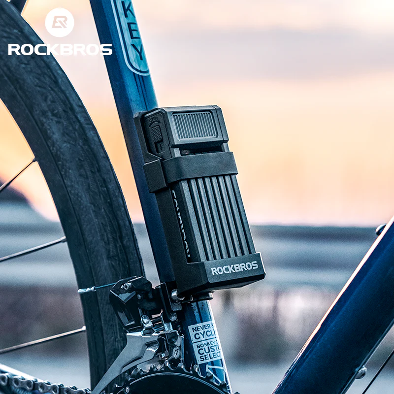 ROCKBROS MTB Road Bike Lock Key Folding Lock E-Bike Motorcycle Steel Lock Portable Antirust Anti-theft - Image 14