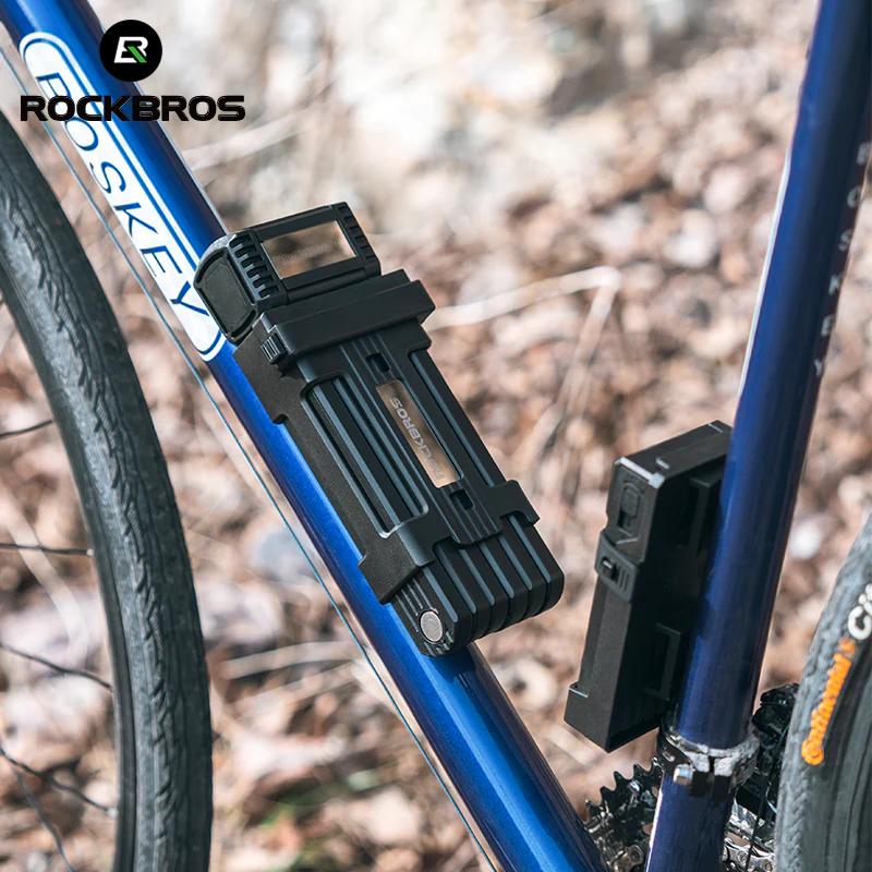 ROCKBROS MTB Road Bike Lock Key Folding Lock E-Bike Motorcycle Steel Lock Portable Antirust Anti-theft - Image 3