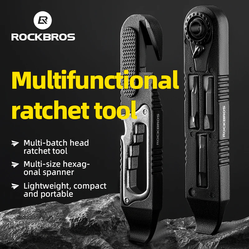 ROCKBROS Multi-function Ratchet Tire Lever with Hex Wrench and File Blade - Image 3