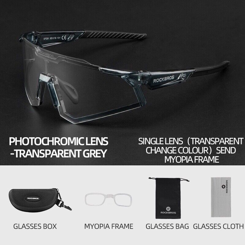 Photochromic Goggle Cycling Sunglasses Sport Road Mountain Bike Glasses - Image 10