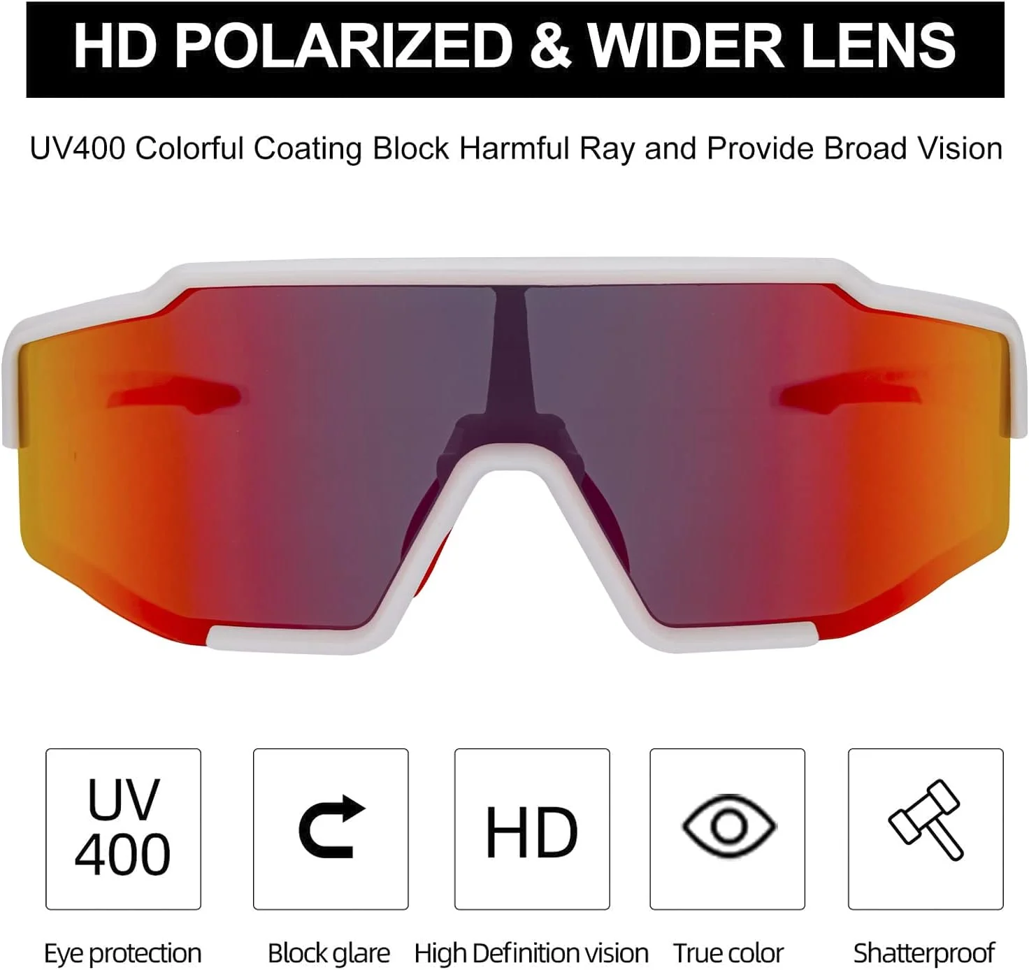 ROCKBROS Polarized Cycling Sunglasses UV400 Protection Lightweight Durable - Image 14