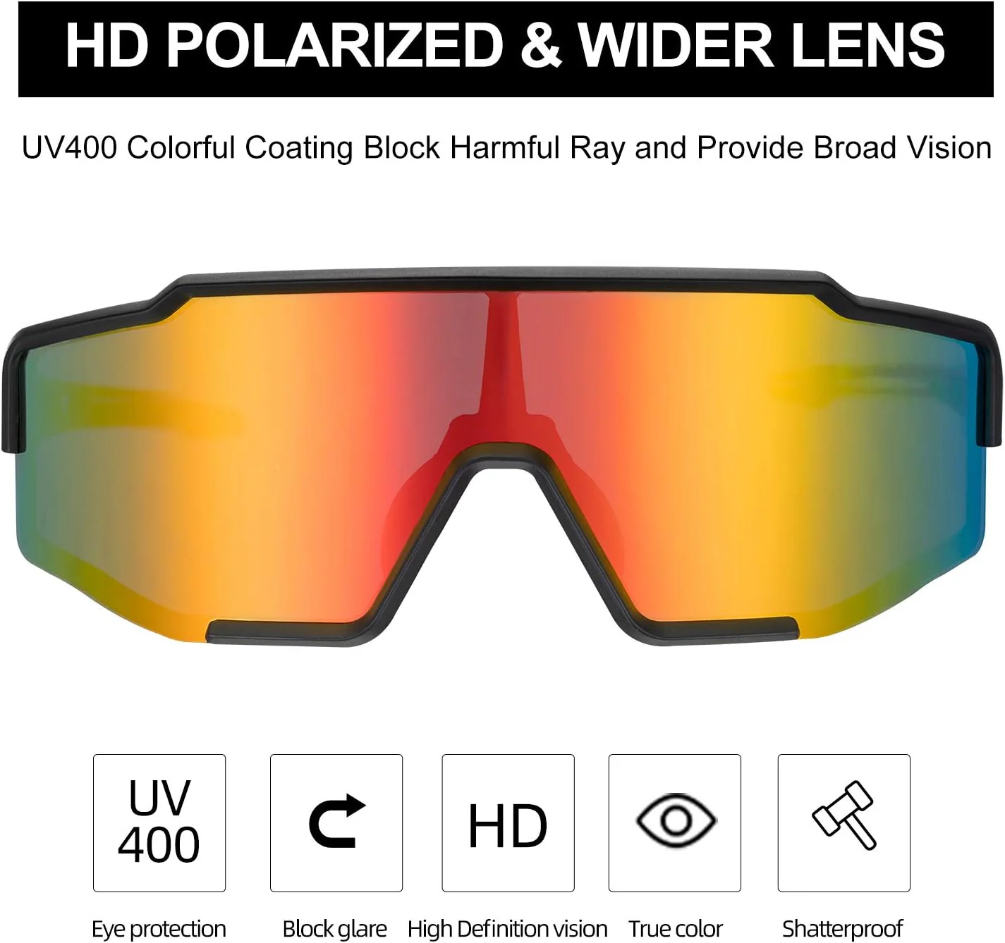 ROCKBROS Polarized Cycling Sunglasses UV400 Protection Lightweight Durable - Image 5