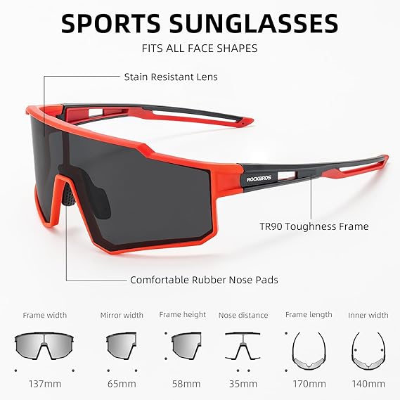 ROCKBROS Polarized Cycling Sunglasses UV400 Protection TR90 Frame Unisex - Image 17