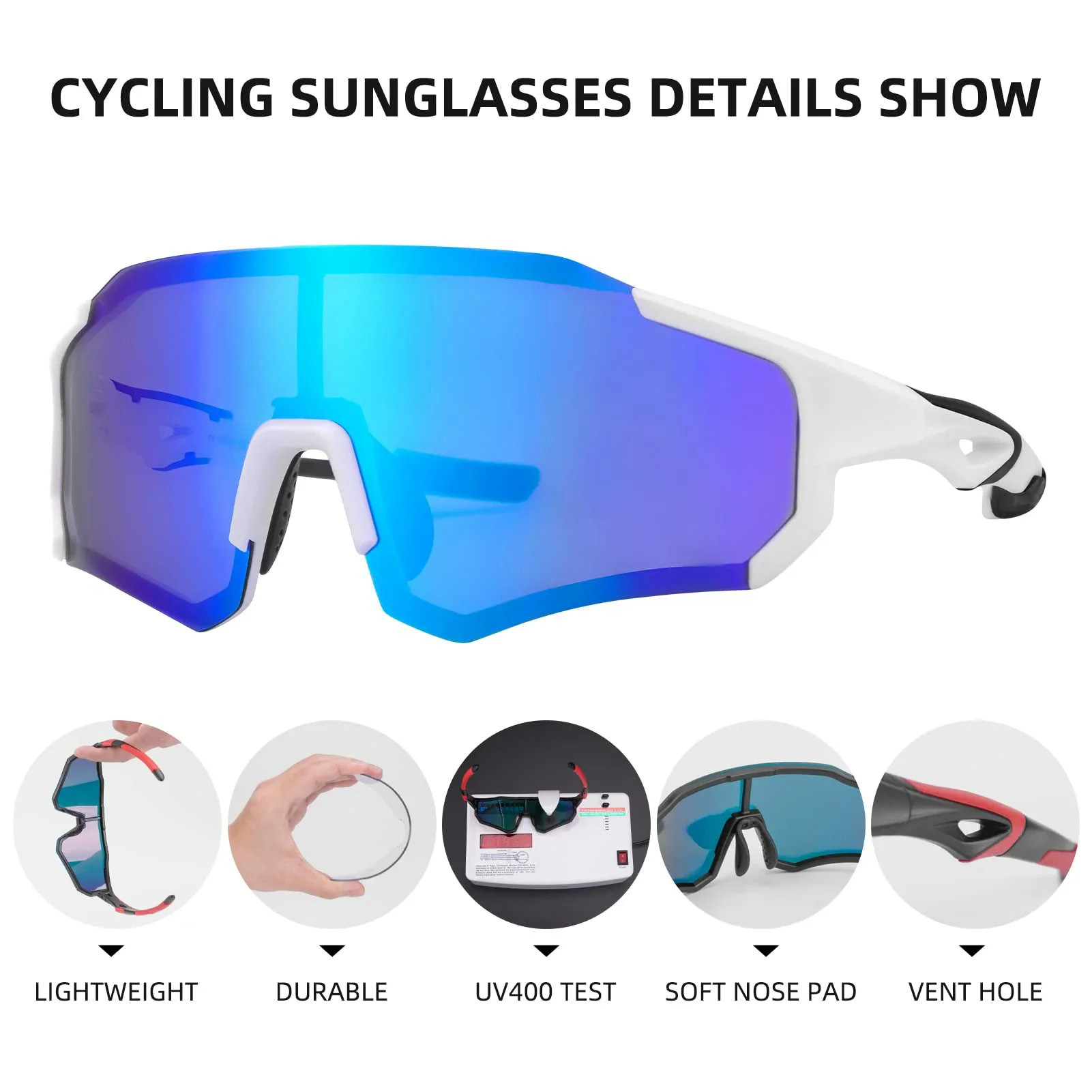 ROCKBROS Polarized Sunglasses for Men Women UV400 Protection Cycling Bike Glasses TAC Lightweight Frame Driving Fishing - Image 12