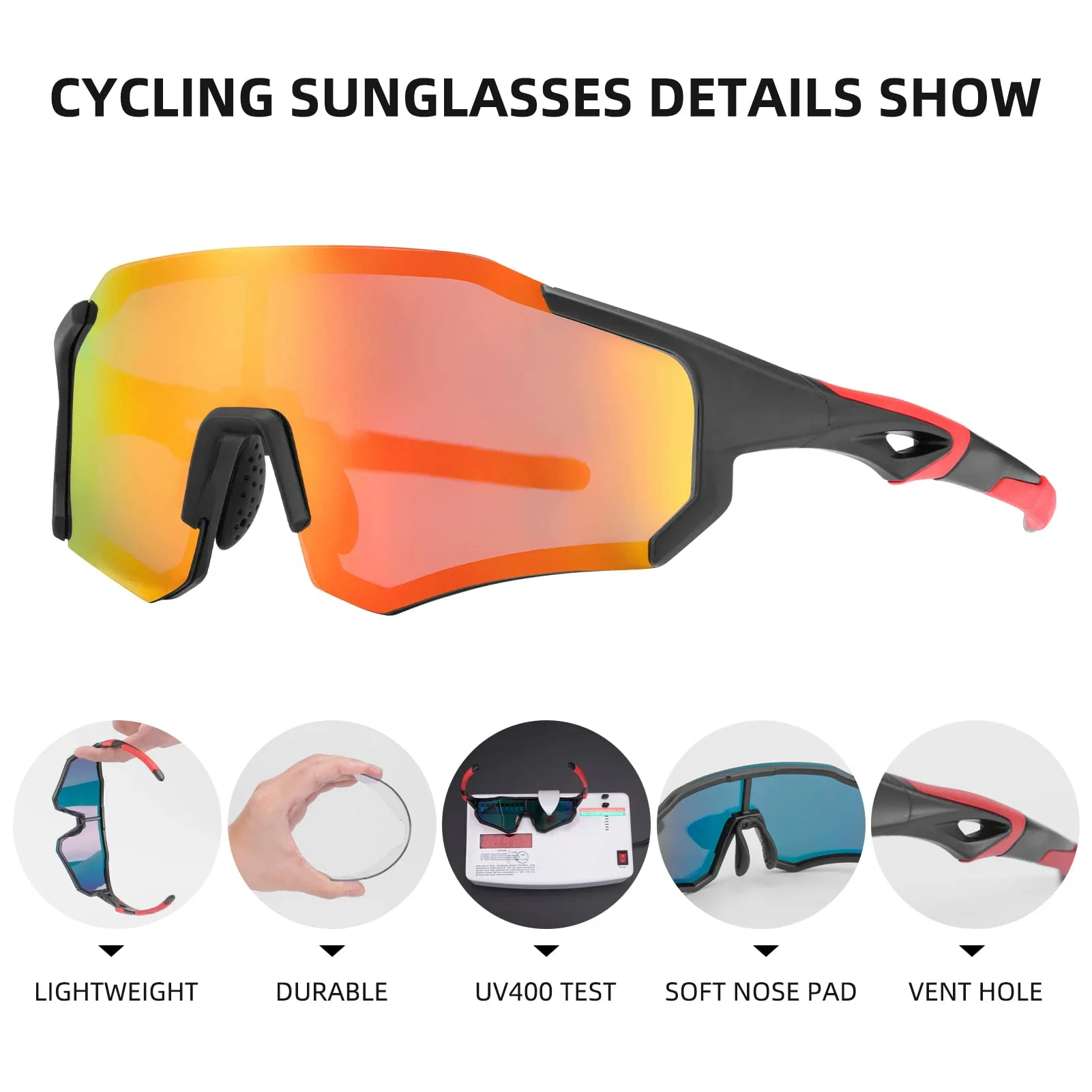 ROCKBROS Polarized Sunglasses for Men Women UV400 Protection Cycling Bike Glasses TAC Lightweight Frame Driving Fishing - Image 5