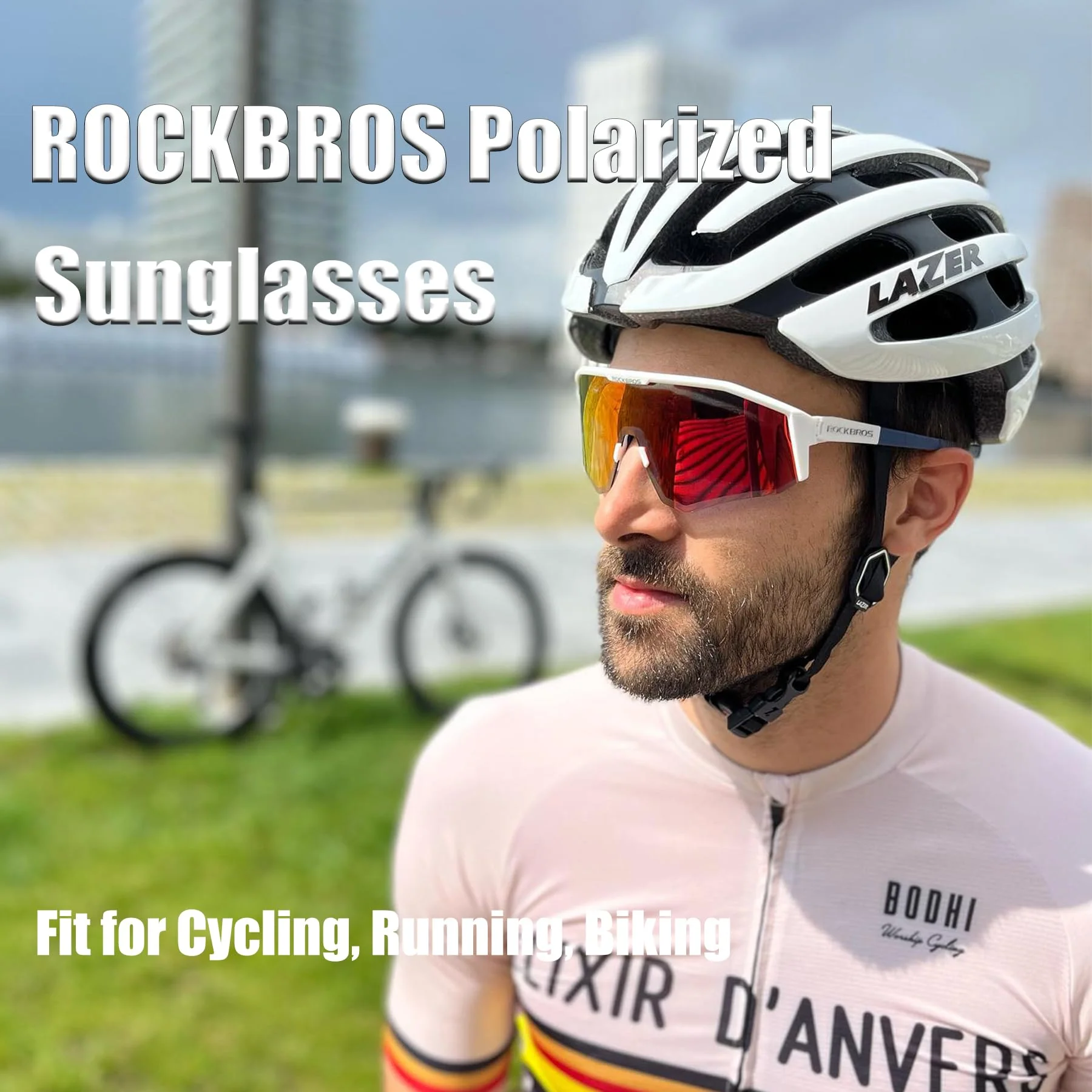 ROCKBROS Polarized Sunglasses Lightweight UV400 Protection Adjustable Fit - Image 10