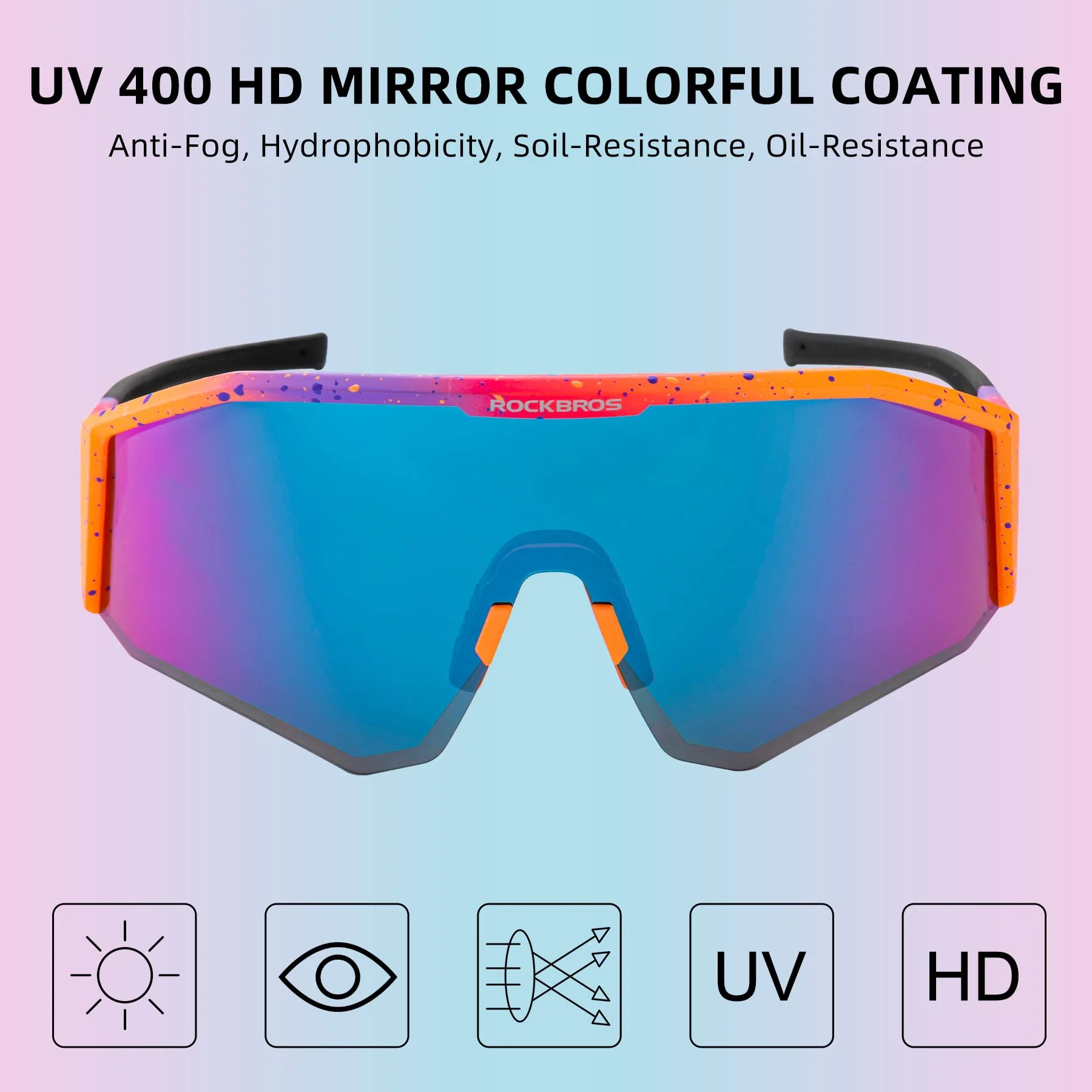 ROCKBROS Polarized Sunglasses Lightweight UV400 Protection Adjustable Fit - Image 7