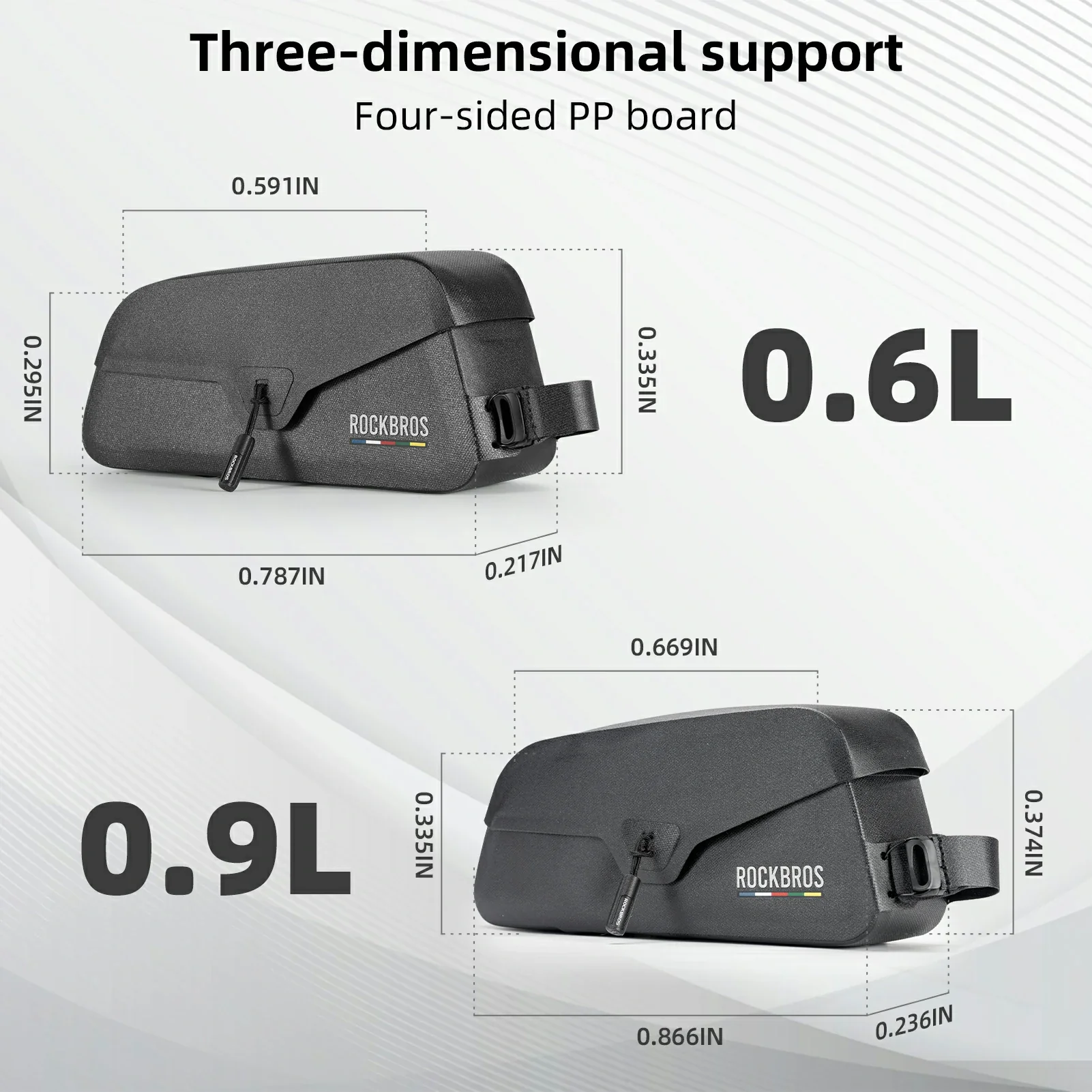 ROCKBROS Road To Sky 100%Waterproof Magnetic Bike Top Tube Frame Bag 0.6L/0.9L - Image 6