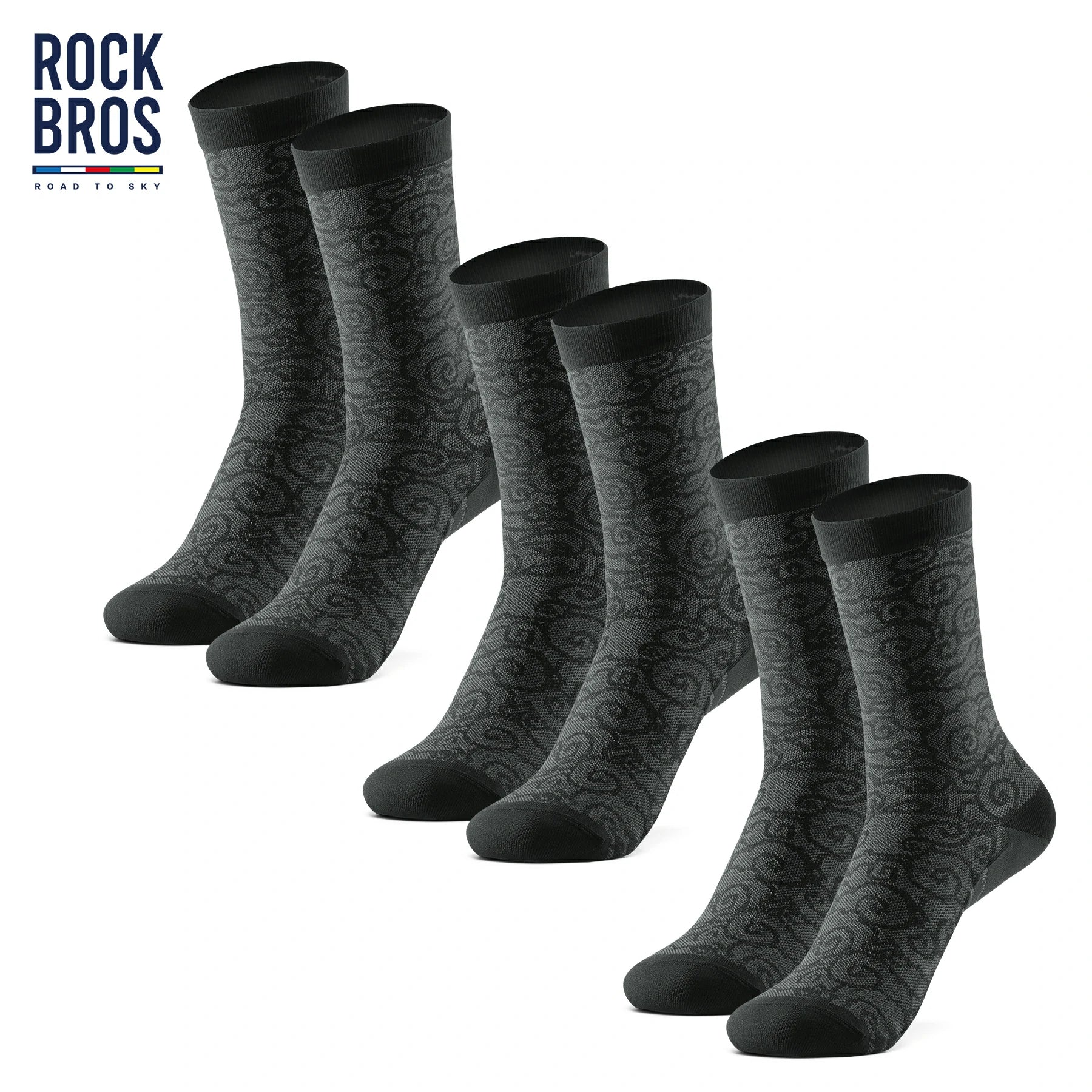 ROCKBROS Road to Sky Bike Socks Breathable Fabric Antibacterial Long Ride Cushioned - Image 3