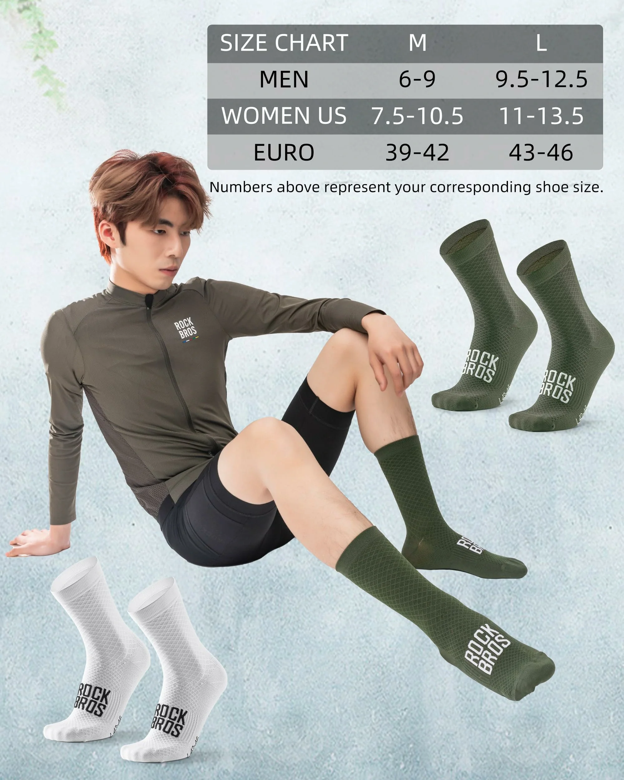 ROCKBROS Road to Sky Cycling Wicking Bike Socks for Men Women - Image 18