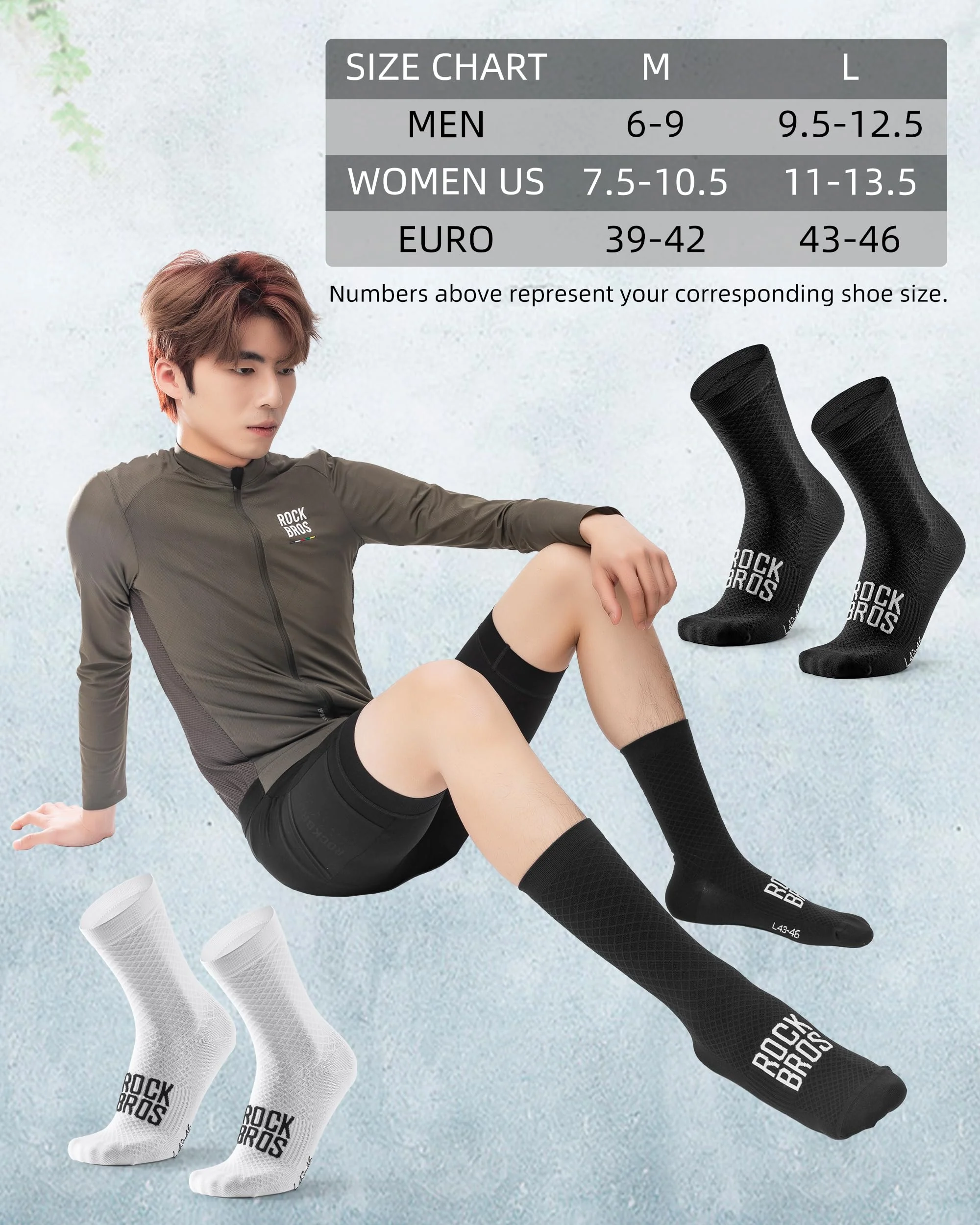 ROCKBROS Road to Sky Cycling Wicking Bike Socks for Men Women - Image 3