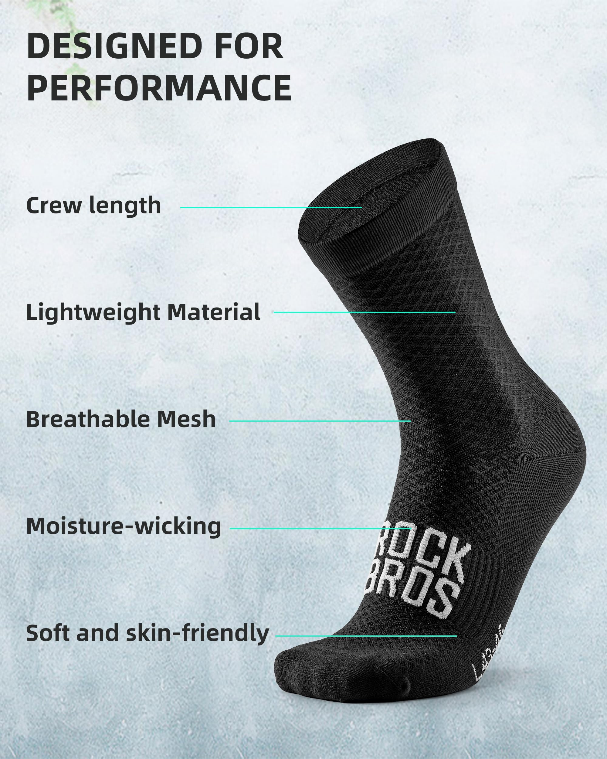 ROCKBROS Road to Sky Cycling Wicking Bike Socks for Men Women - Image 4