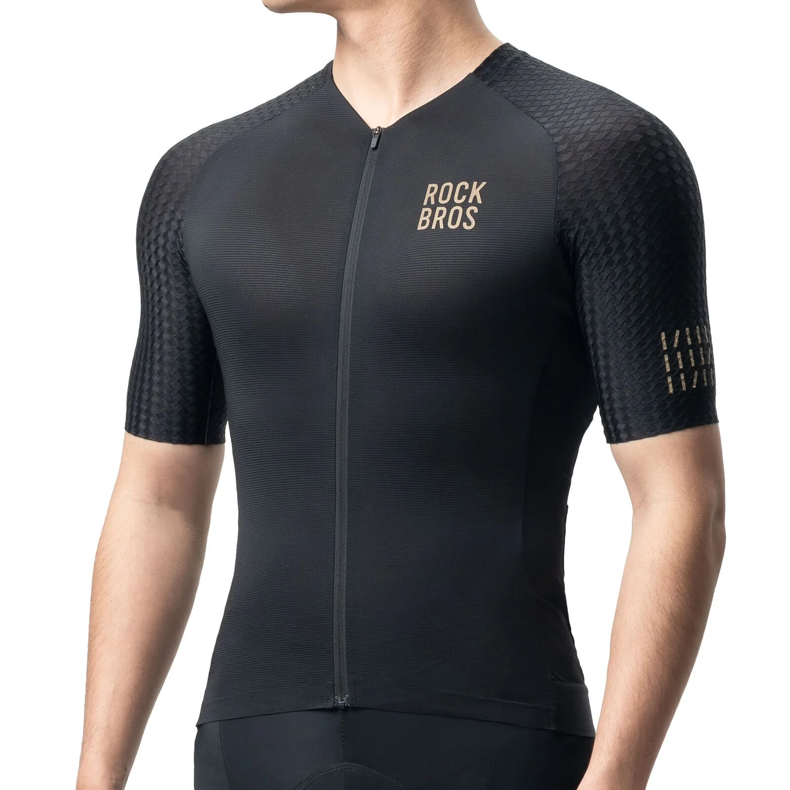 ROCKBROS Men's Short-Sleeve Cycling Jersey Diamond Pattern - Image 2