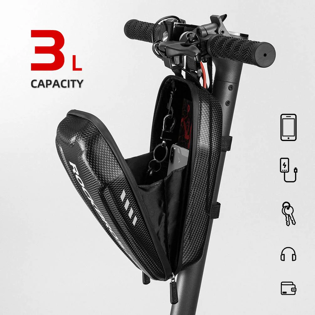 ROCKBROS Scooter Storage Bag Waterproof EVA Hard Shell Handlebar Bag for Scooters  Folding Bikes - Image 3