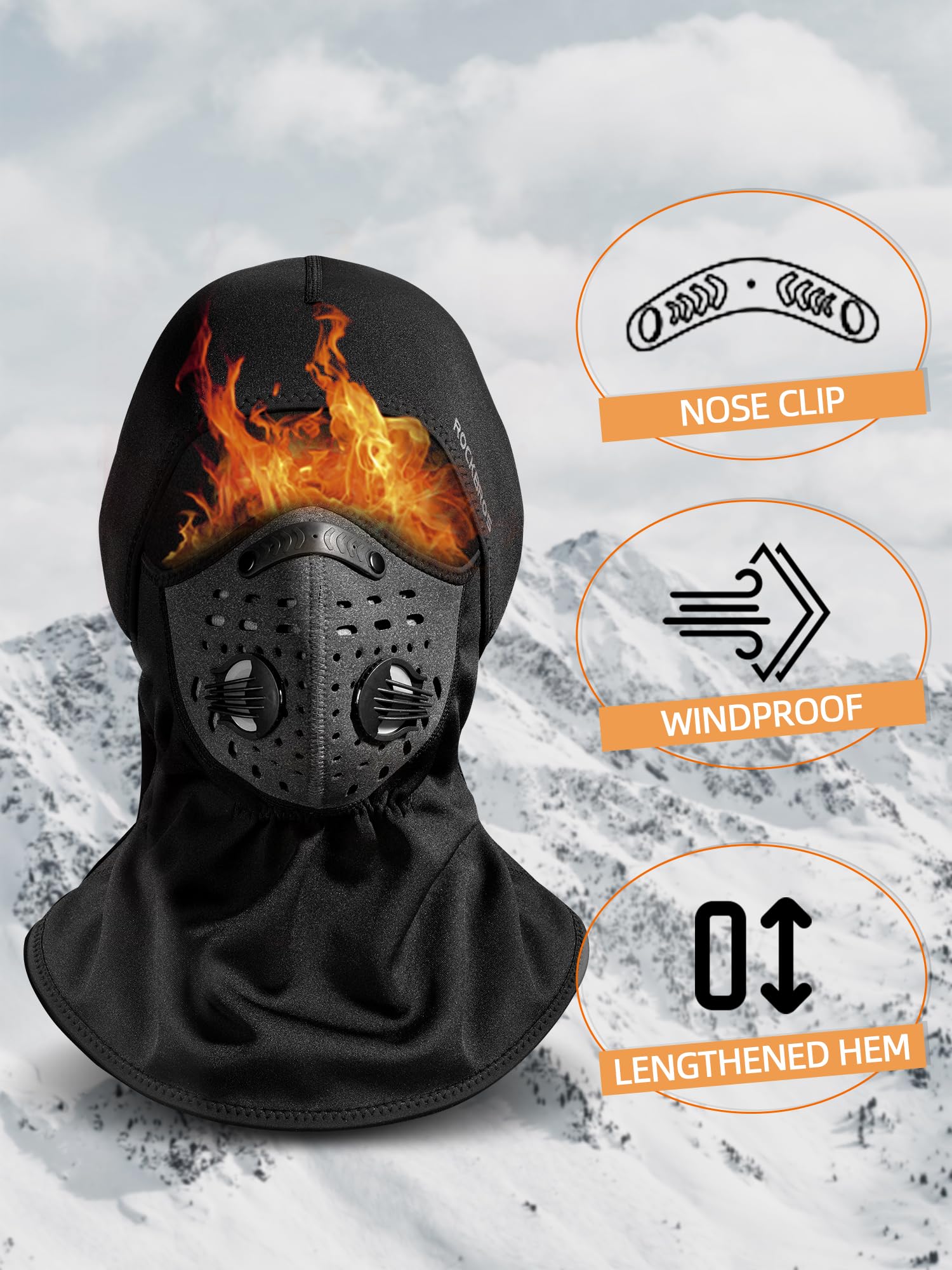 ROCKBROS Ski Mask Balaclava Winter Mask for Men Baclava Cold Weather Thermal - Image 11