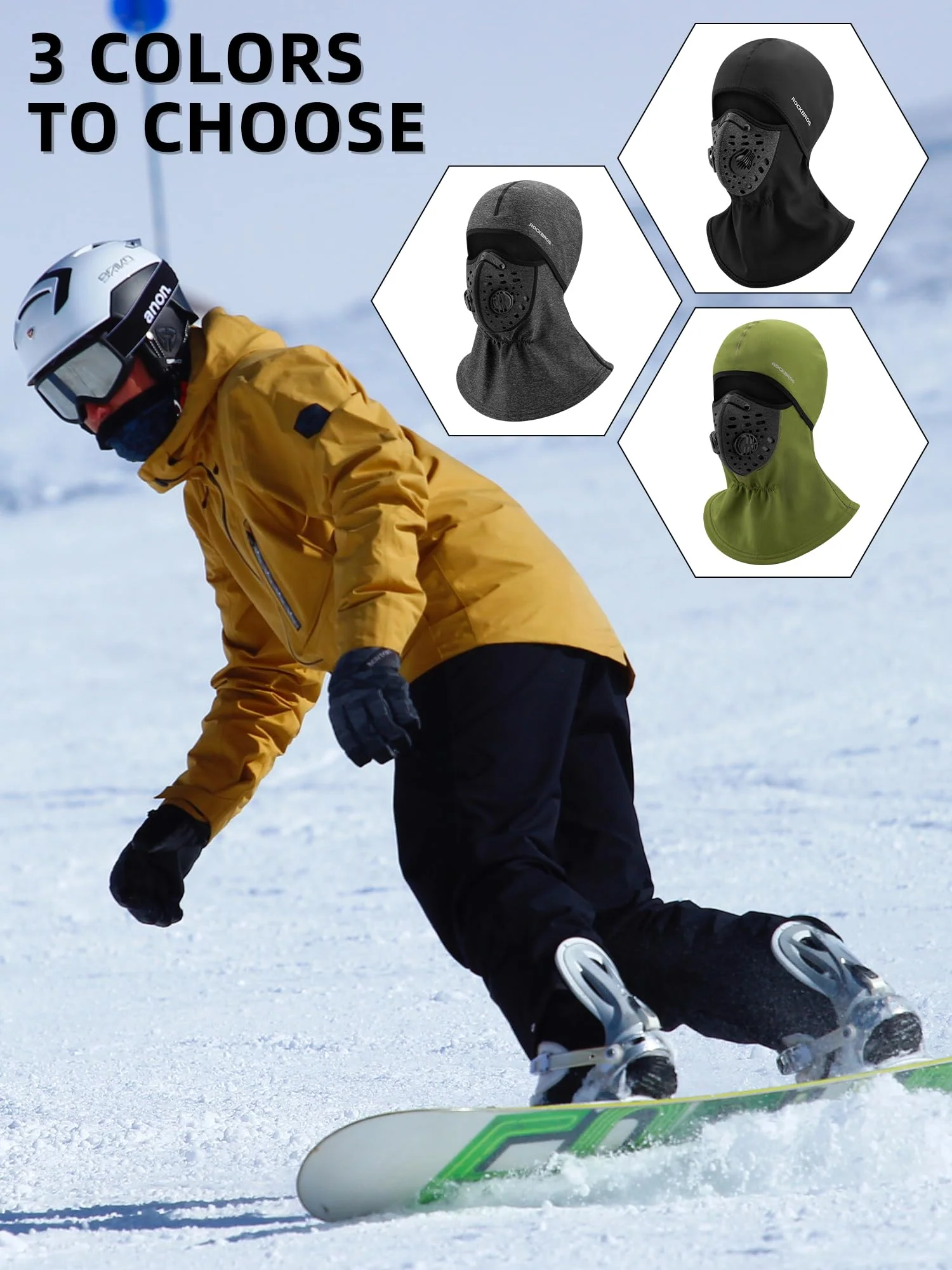ROCKBROS Ski Mask Balaclava Winter Mask for Men Baclava Cold Weather Thermal - Image 14