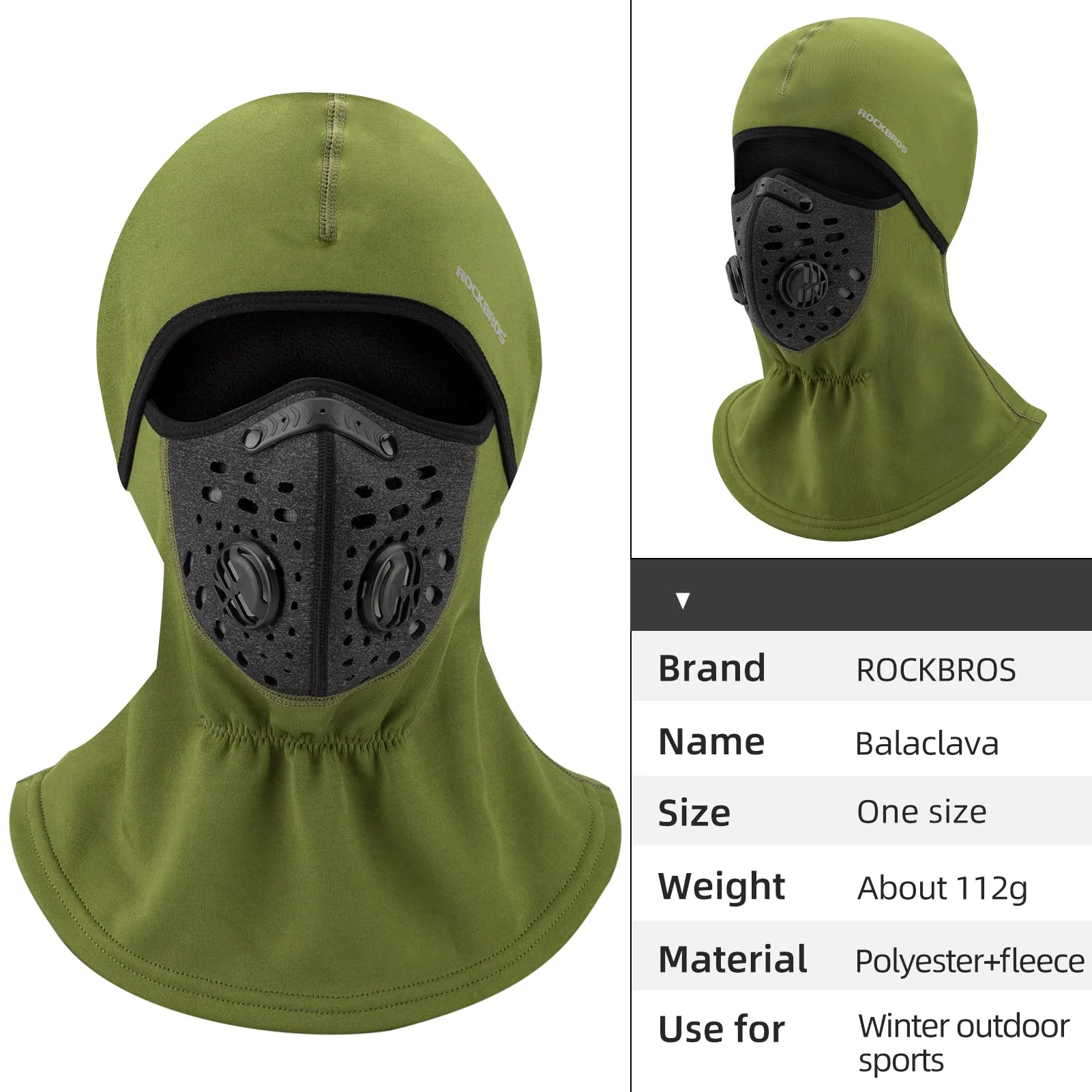 ROCKBROS Ski Mask Balaclava Winter Mask for Men Baclava Cold Weather Thermal - Image 17