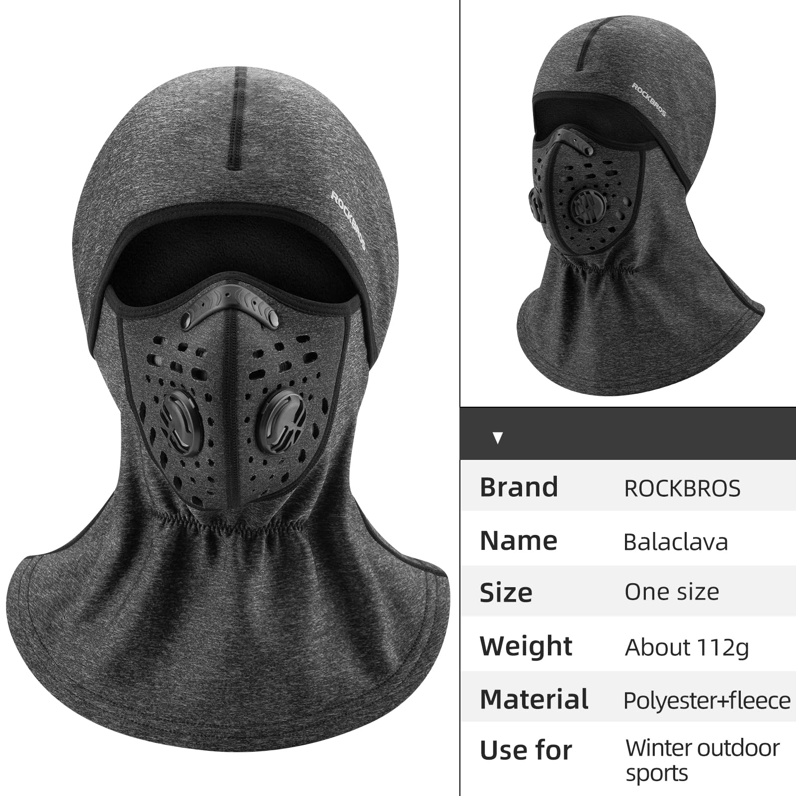 ROCKBROS Ski Mask Balaclava Winter Mask for Men Baclava Cold Weather Thermal - Image 25