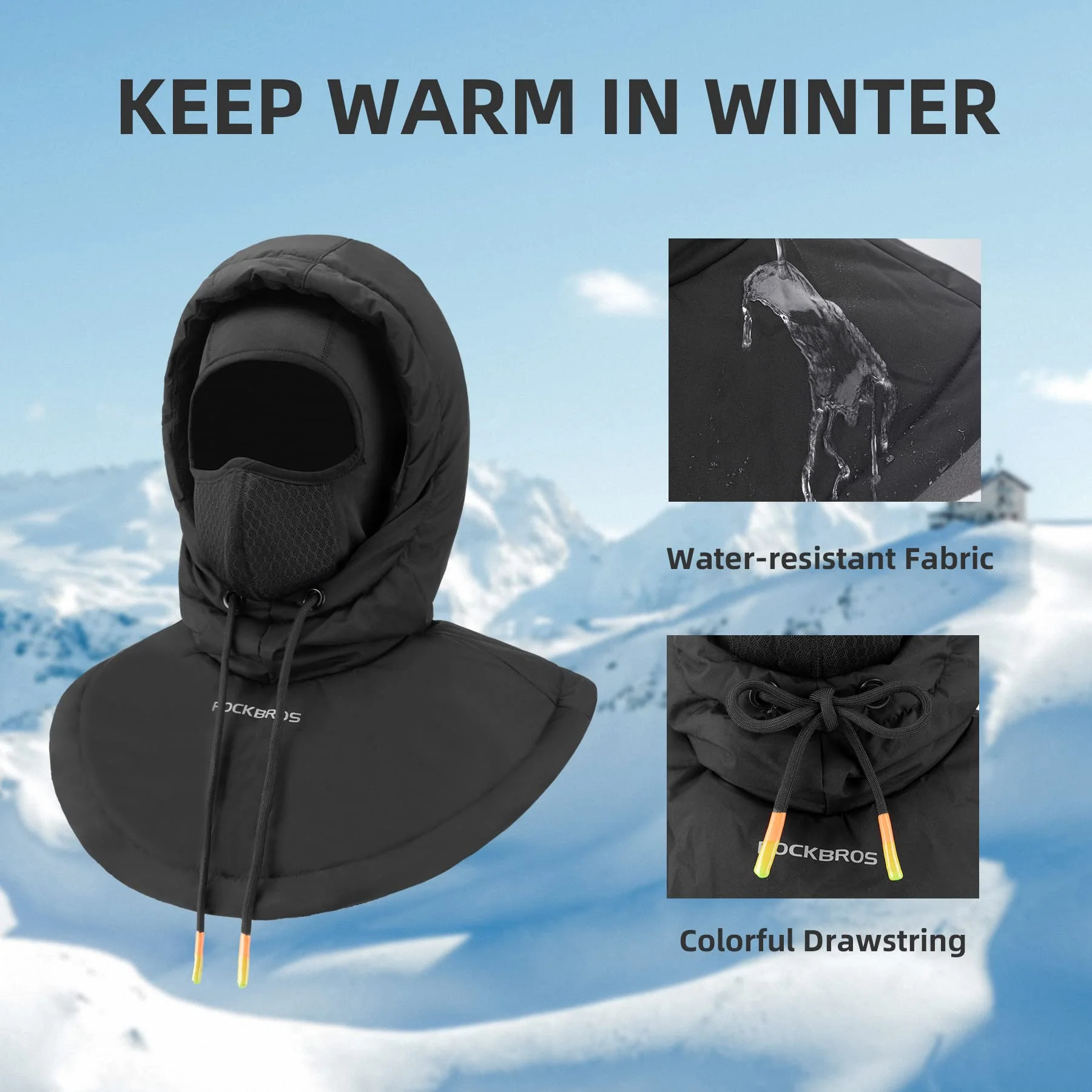 ROCKBROS Ski Mask for Men Women Winter Balaclava Ski Mack Thermal Fleece - Image 3
