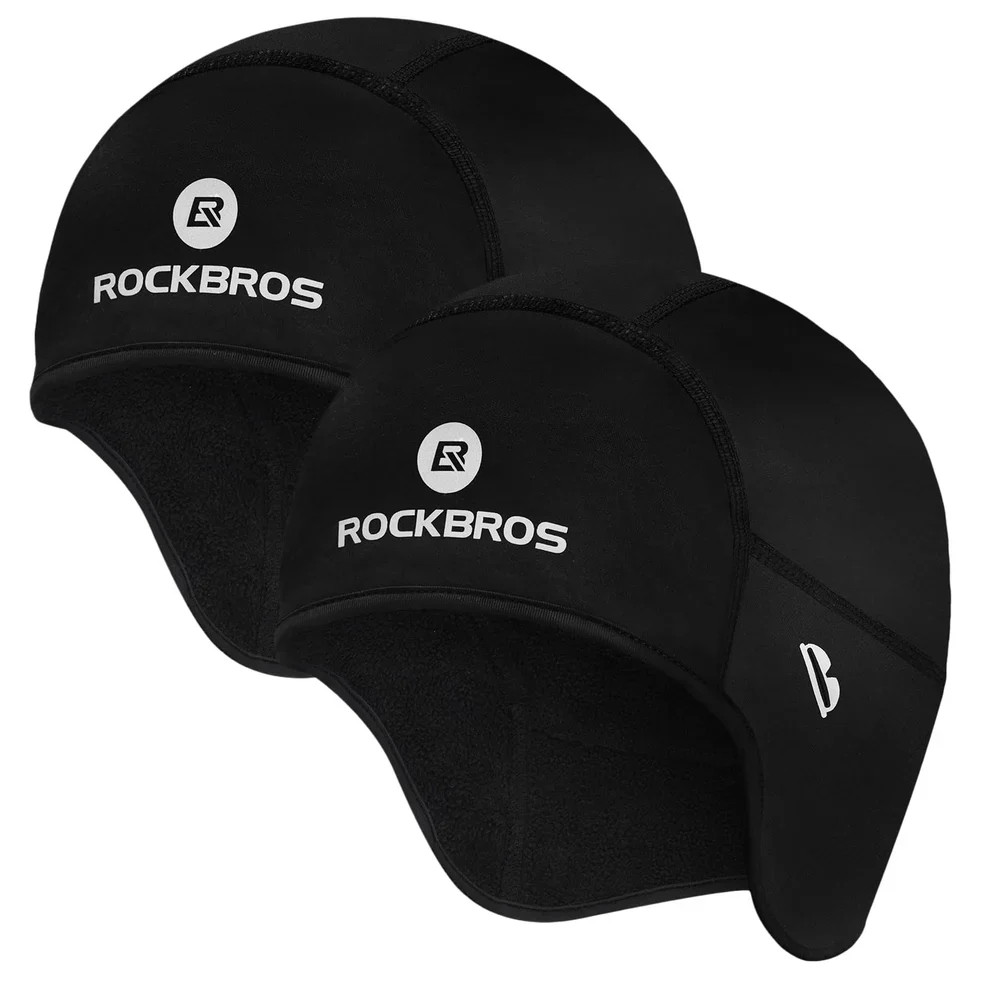 ROCKBROS Winter Skull Cap Helmet Liner, Thermal Cycling Beanie with Glasses Holes - Image 3