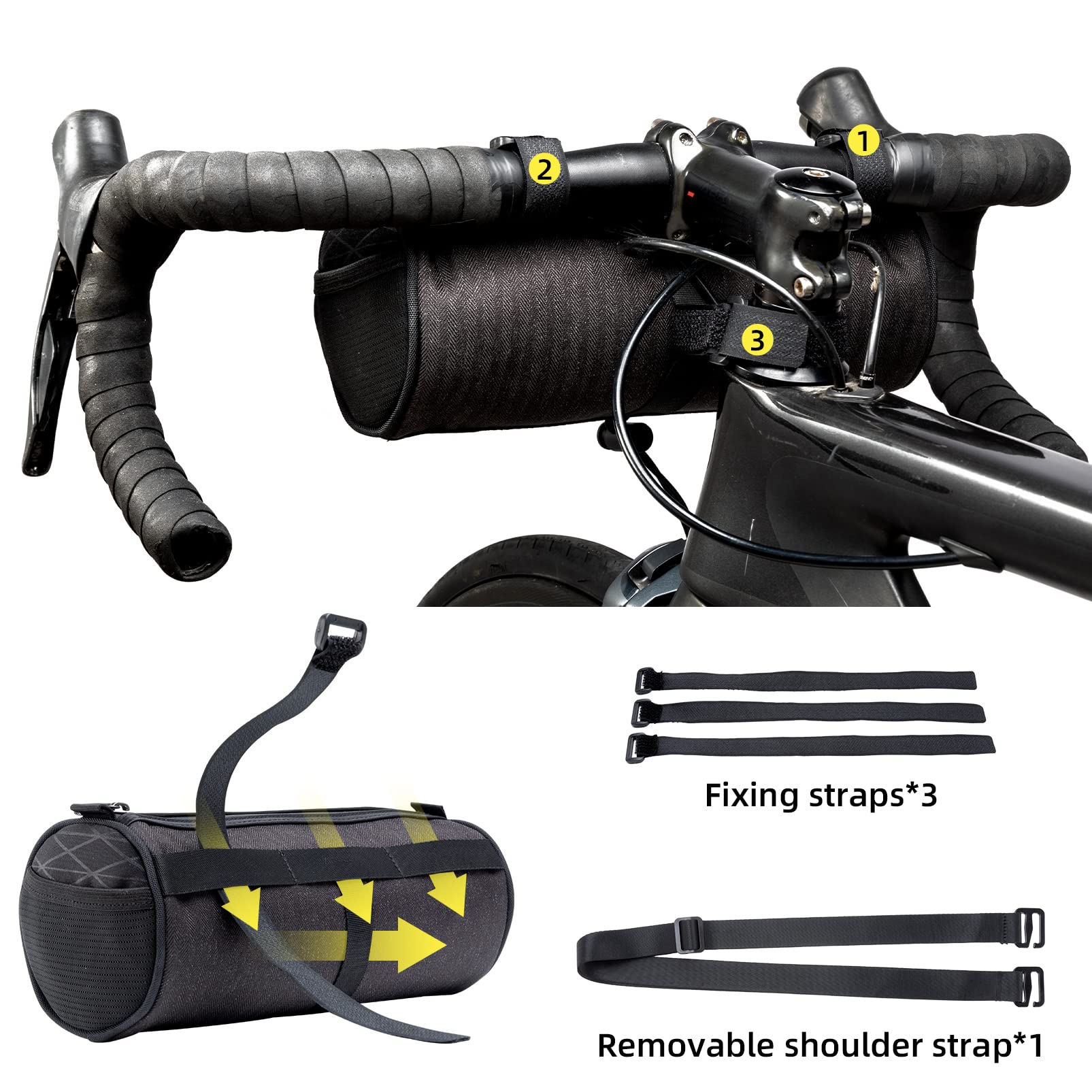 ROCKBROS Small Handlebar Bag Handy Front Bike Storage Pouch with Shoulder Strap Ideal - Image 3