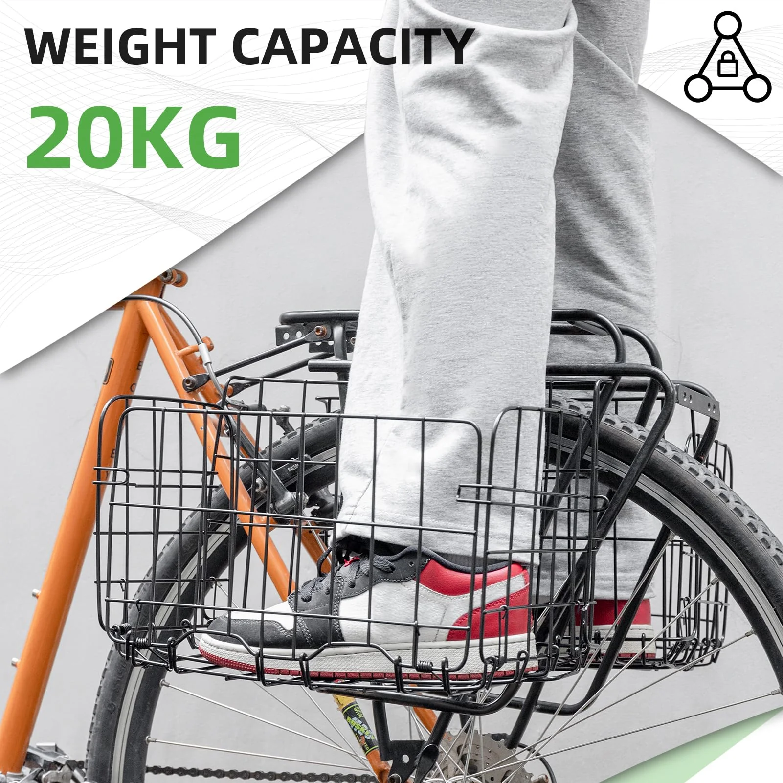 ROCKBROS Sturdy Folding Bike Basket Easy Install for Scooter, Mountain Bike Beach Cruiser - Image 4