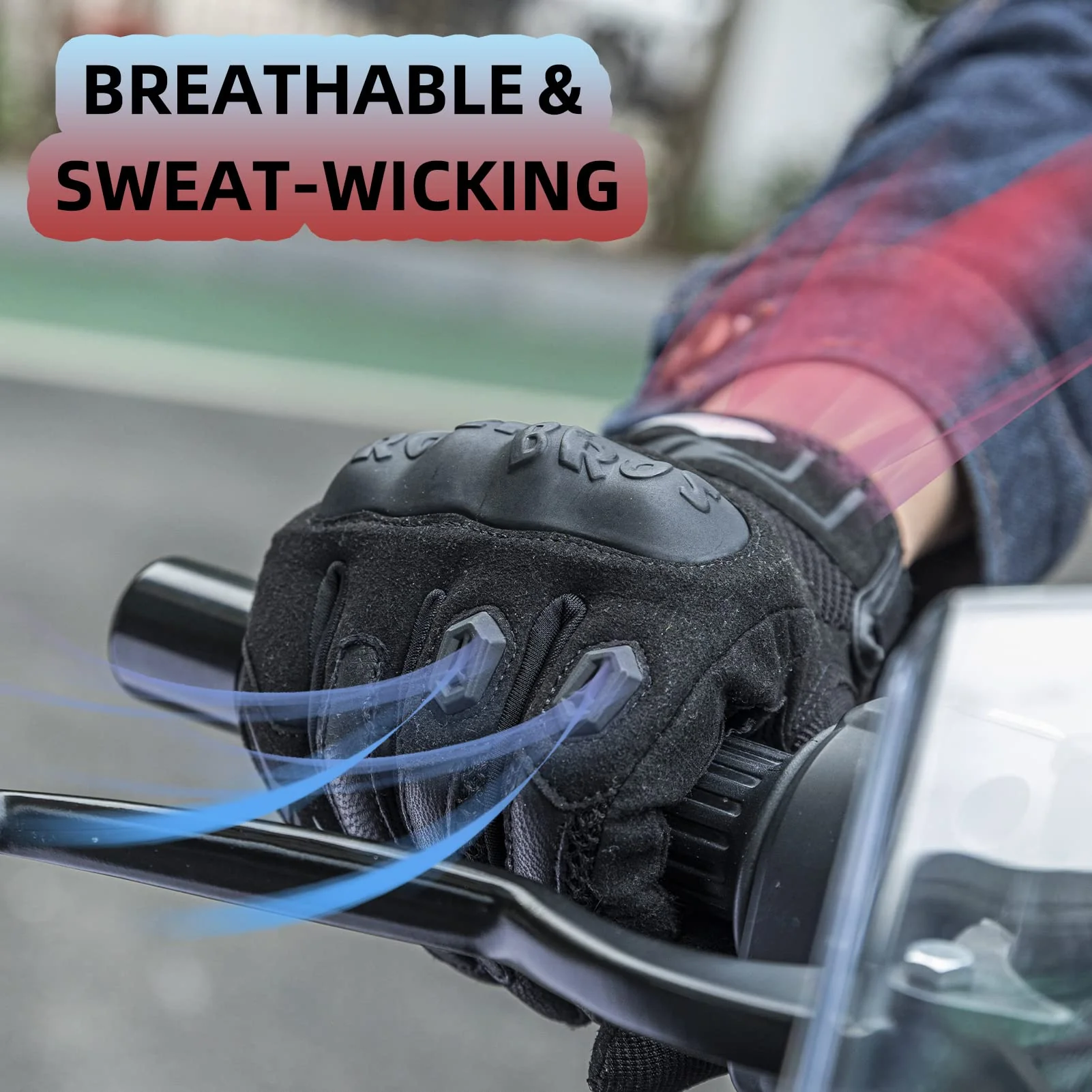 ROCKBROS Summer Motorcycle Gloves - Breathable, Touchscreen Hard Knuckle Gloves for Men Women - Image 5