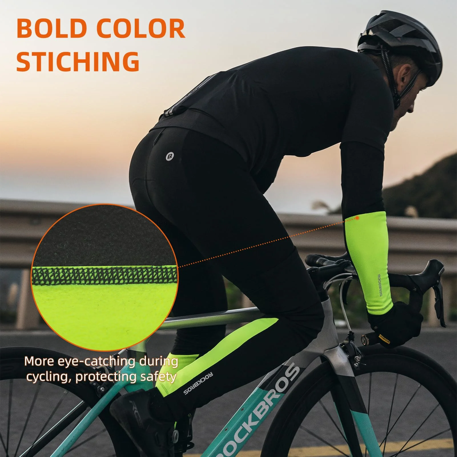 ROCKBROS Thermal Compression Arm Warmers for Men, Cycling Arm Sleeves for Winter Outdoor Activities - Image 5