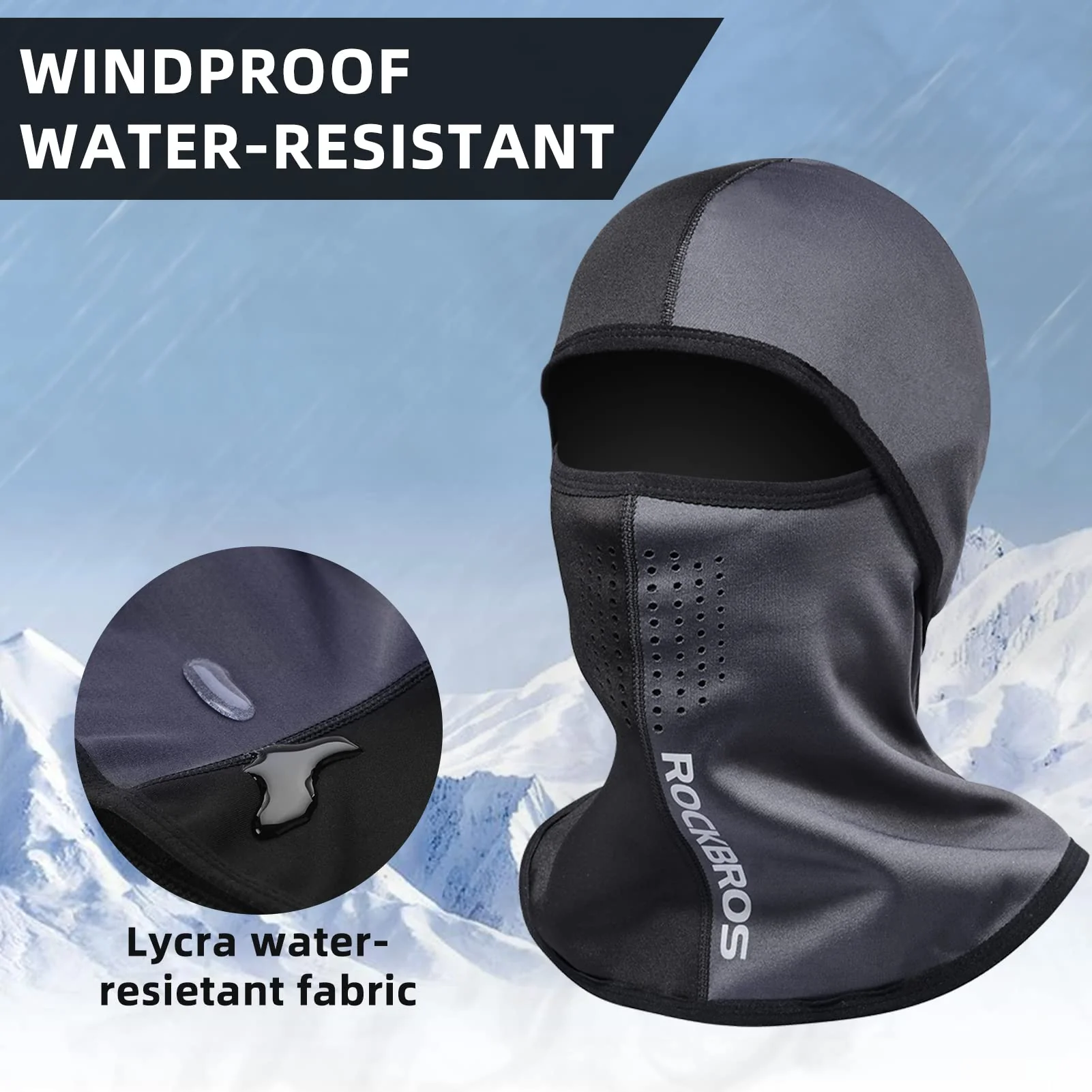 ROCKBROS Thermal Fleece Balaclava with Airholes, Windproof Helmet - Image 3