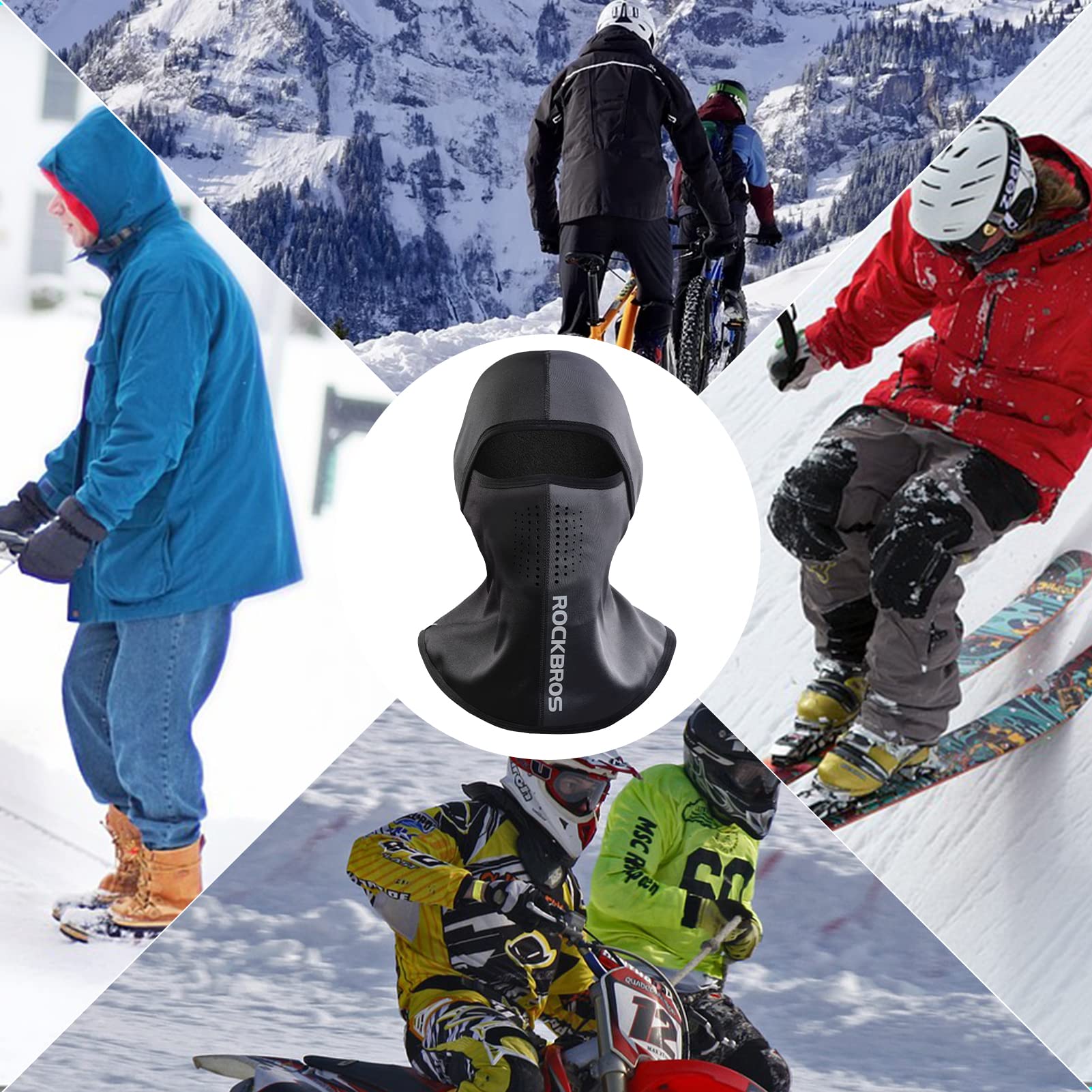 ROCKBROS Thermal Fleece Balaclava with Airholes, Windproof Helmet - Image 5