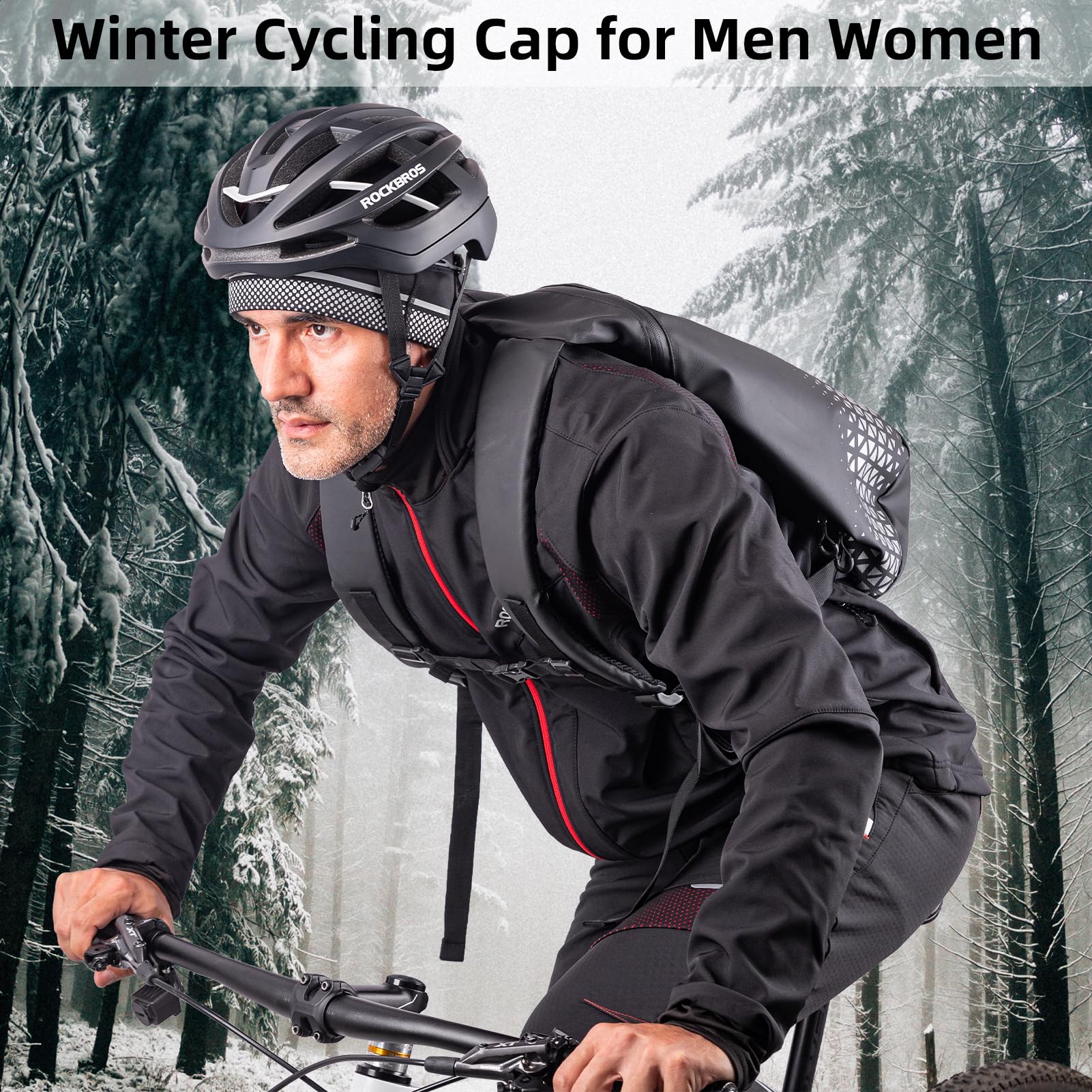 ROCKBROS Thermal Skull Cap Winter Hat for Men Women, Ear Warmers Helmet Liner - Image 6