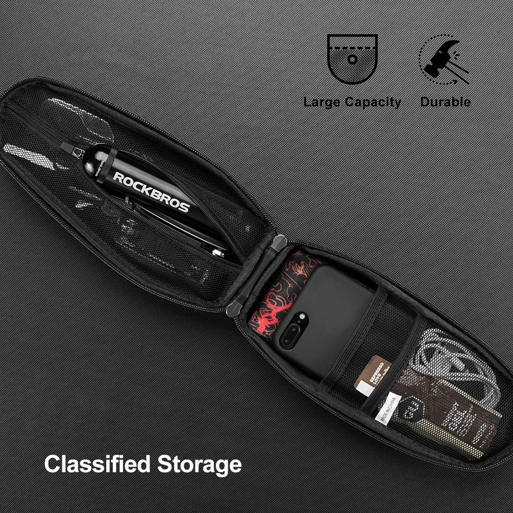 ROCKBROS Top Tube Bike Bag Bike Front Frame Bag EVA Bicycle Bag  Below 6.2"/6.5" - Image 4