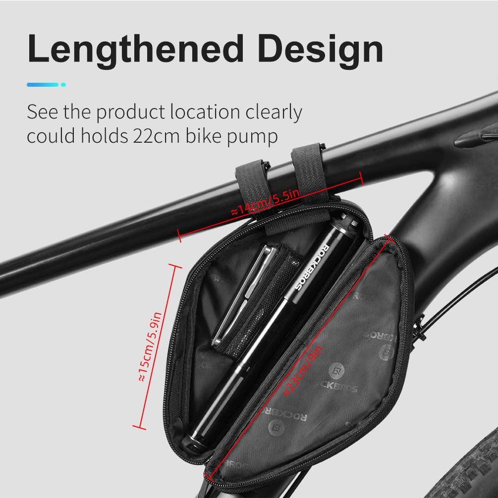 ROCKBROS Triangle Bike Frame Bag 0.7L Road & Mountain Bike Storage Pouch - Image 2