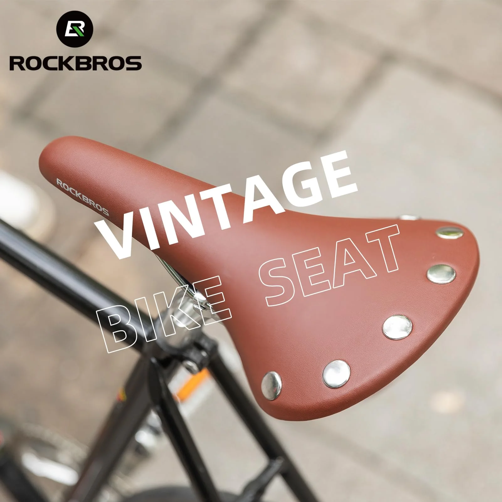ROCKBROS Vintage Bike Seat, Waterproof Saddle, Comfortable for Men Women - Image 3