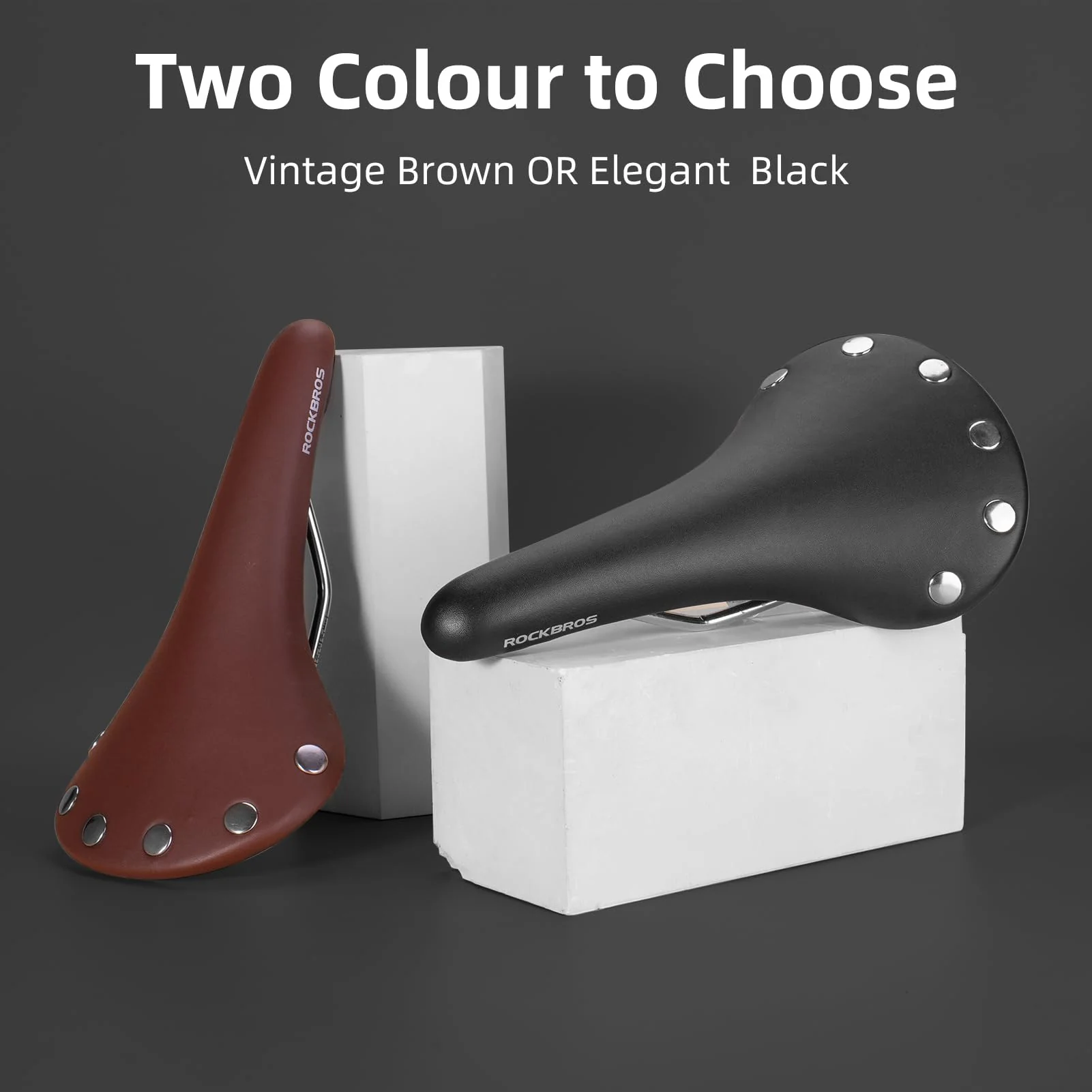 ROCKBROS Vintage Bike Seat, Waterproof Saddle, Comfortable for Men Women - Image 6