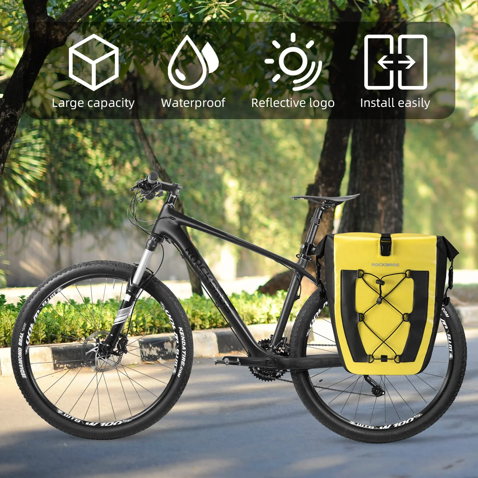 ROCKBROS Waterproof 27L Large Capacity Bike Rear Rack Bicycle Pannier Bag Waterproof - Image 14