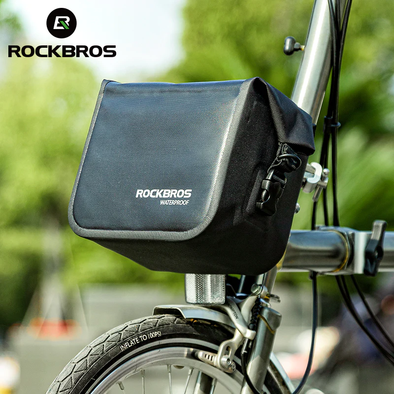 ROCKBROS Waterproof Bicycle Bag Folding Bike Front Basket Shoulder Pack Handlebar Bag - Image 3