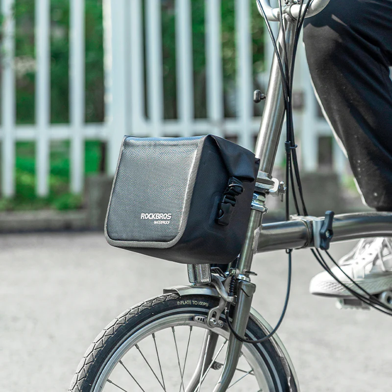 ROCKBROS Waterproof Bicycle Bag Folding Bike Front Basket Shoulder Pack Handlebar Bag - Image 8