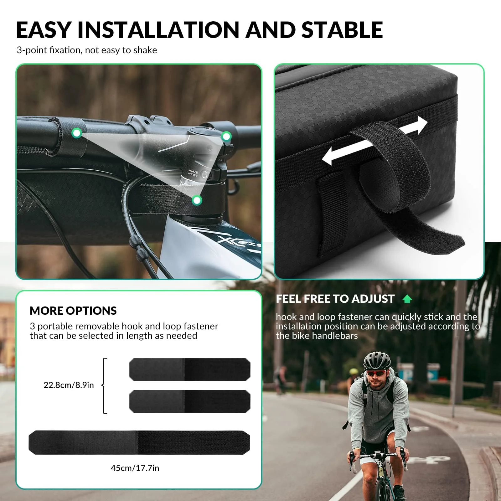 ROCKBROS Waterproof Bike Handlebar Bag Front Frame Storage Bag with Shoulder Strap - Image 5