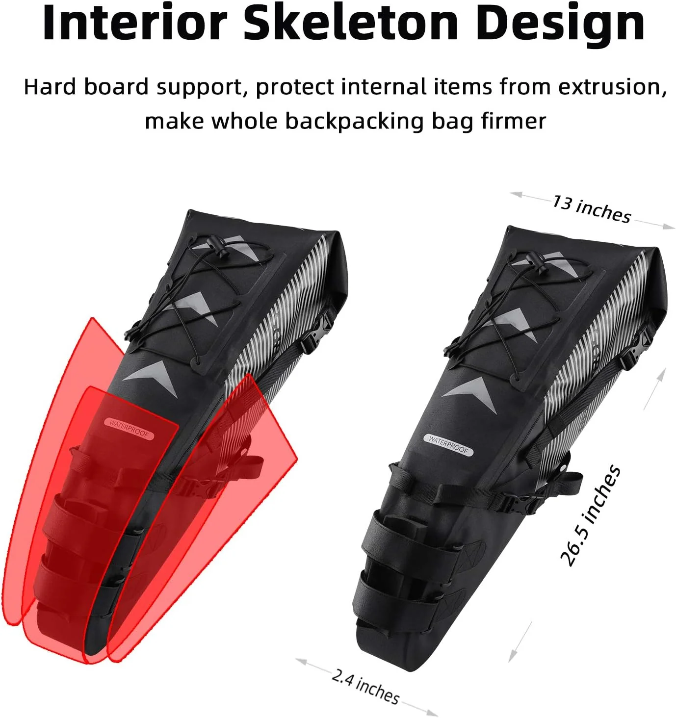 ROCKBROS Waterproof Bikepacking Saddle Bag 14L Adjustable Capacity Easy Install - Image 5