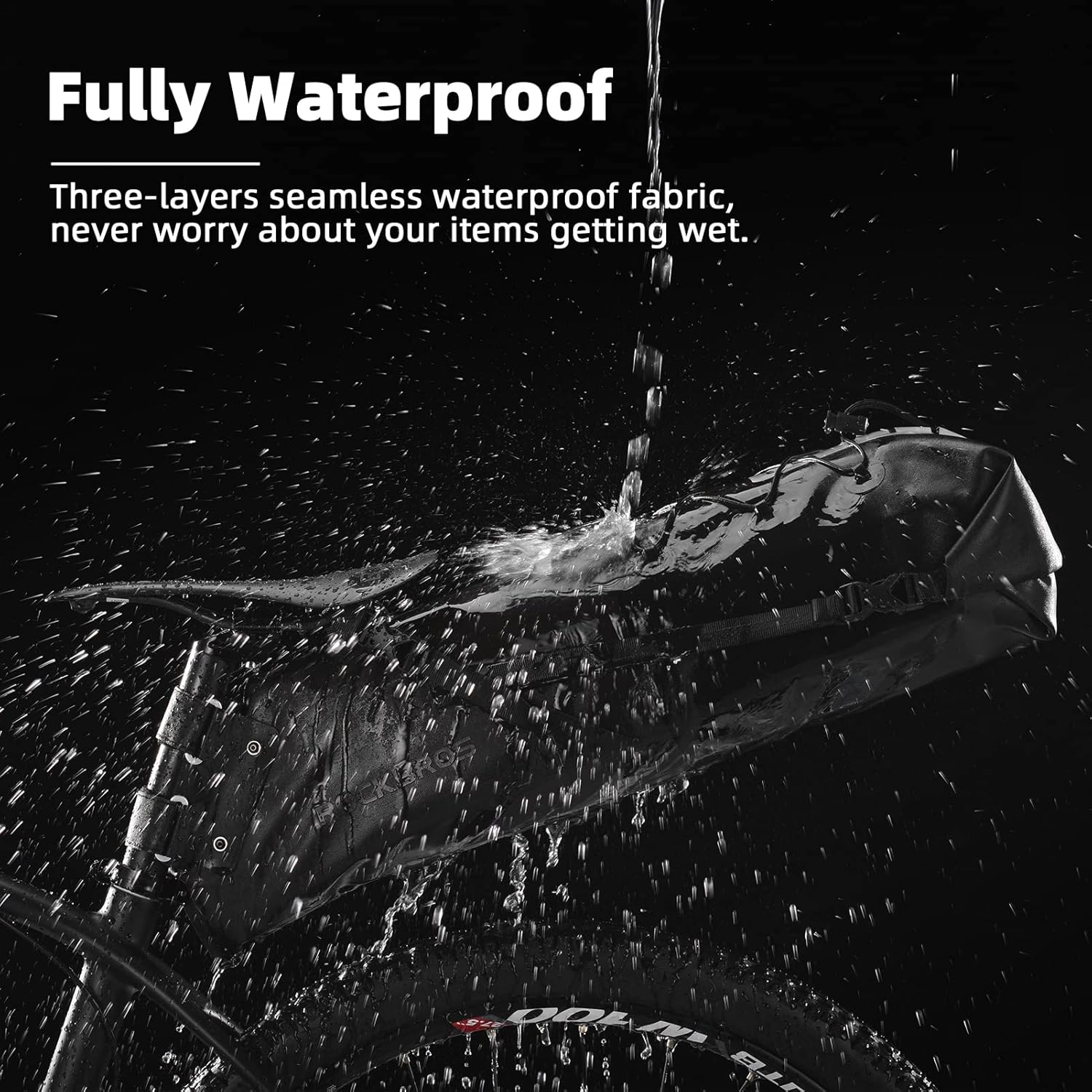 ROCKBROS Waterproof Bikepacking Saddle Bag 14L Adjustable Capacity Easy Install - Image 9