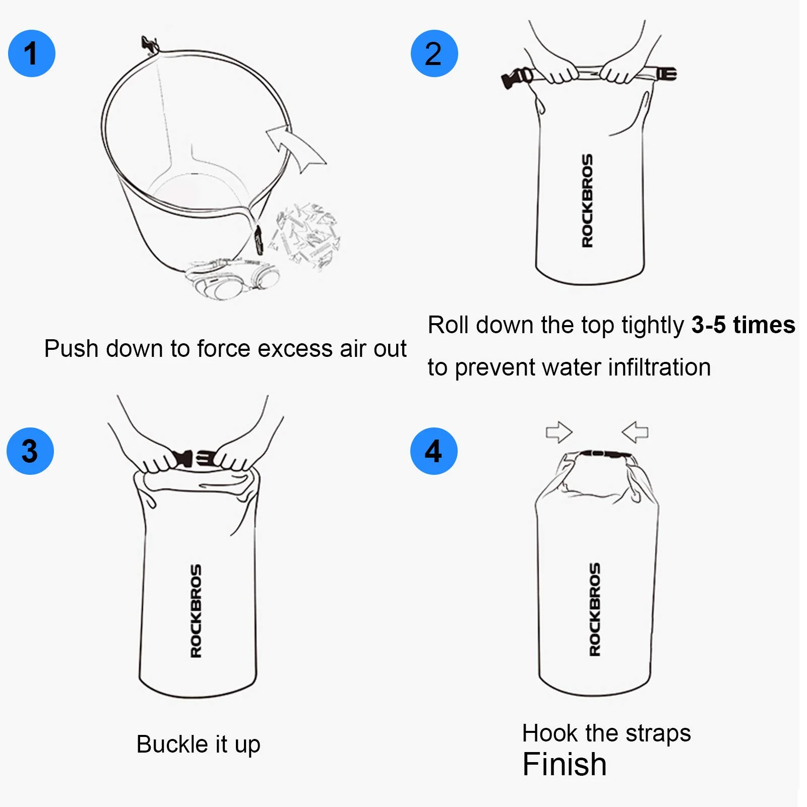ROCKBROS Waterproof Dry Bag Heavy Durable Beach Backpack 2L 5L 10L 20L 30L Floating Dry Sack - Image 4