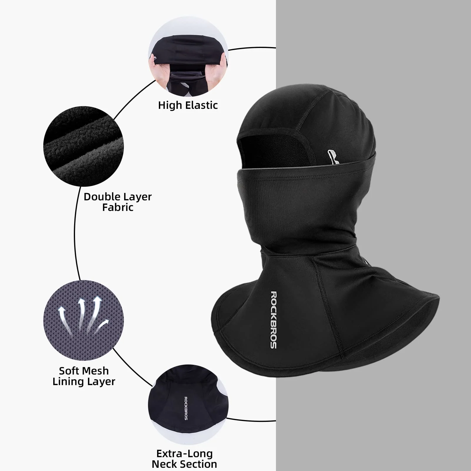 ROCKBROS Windproof Ski Mask for Men, Breathable Motorcycle Mask - Image 4