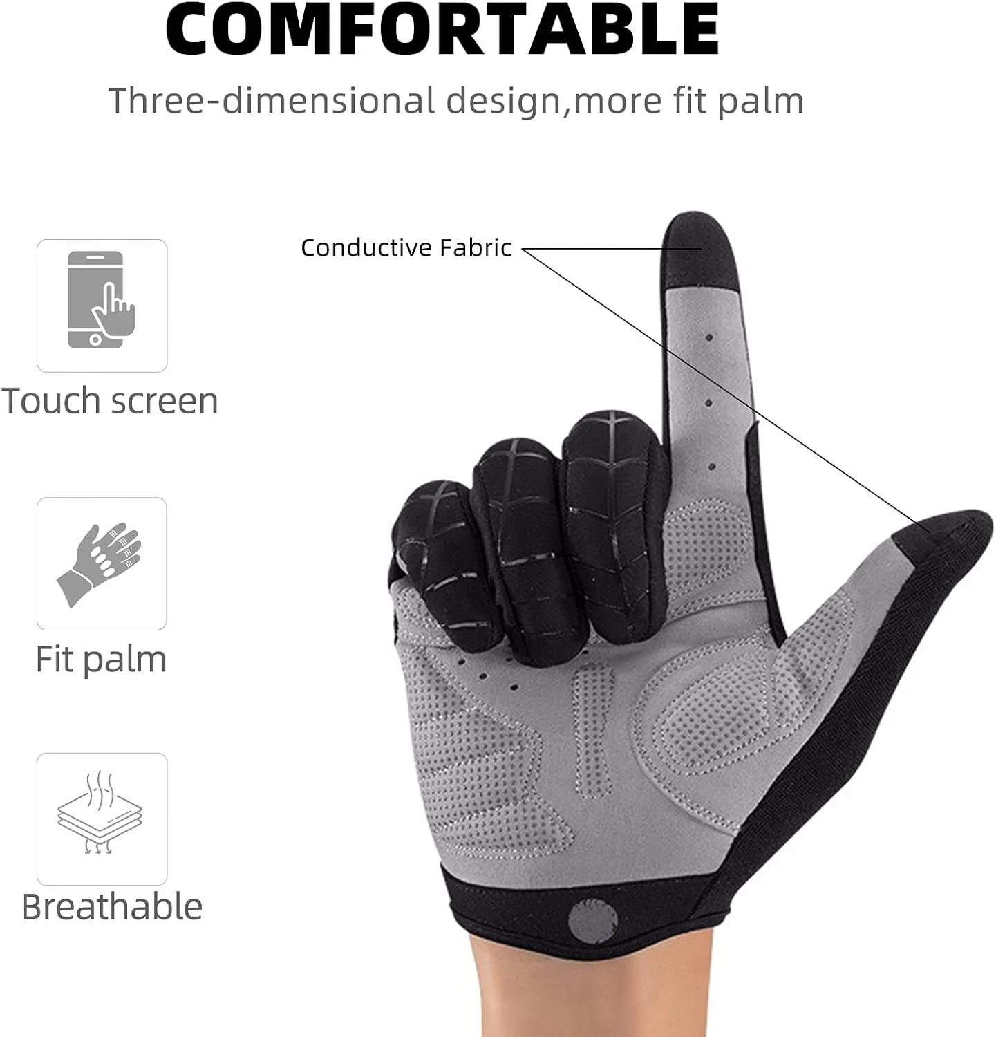 ROCKBROS Windproof Touch Screen Riding MTB Bike Gloves - Image 11