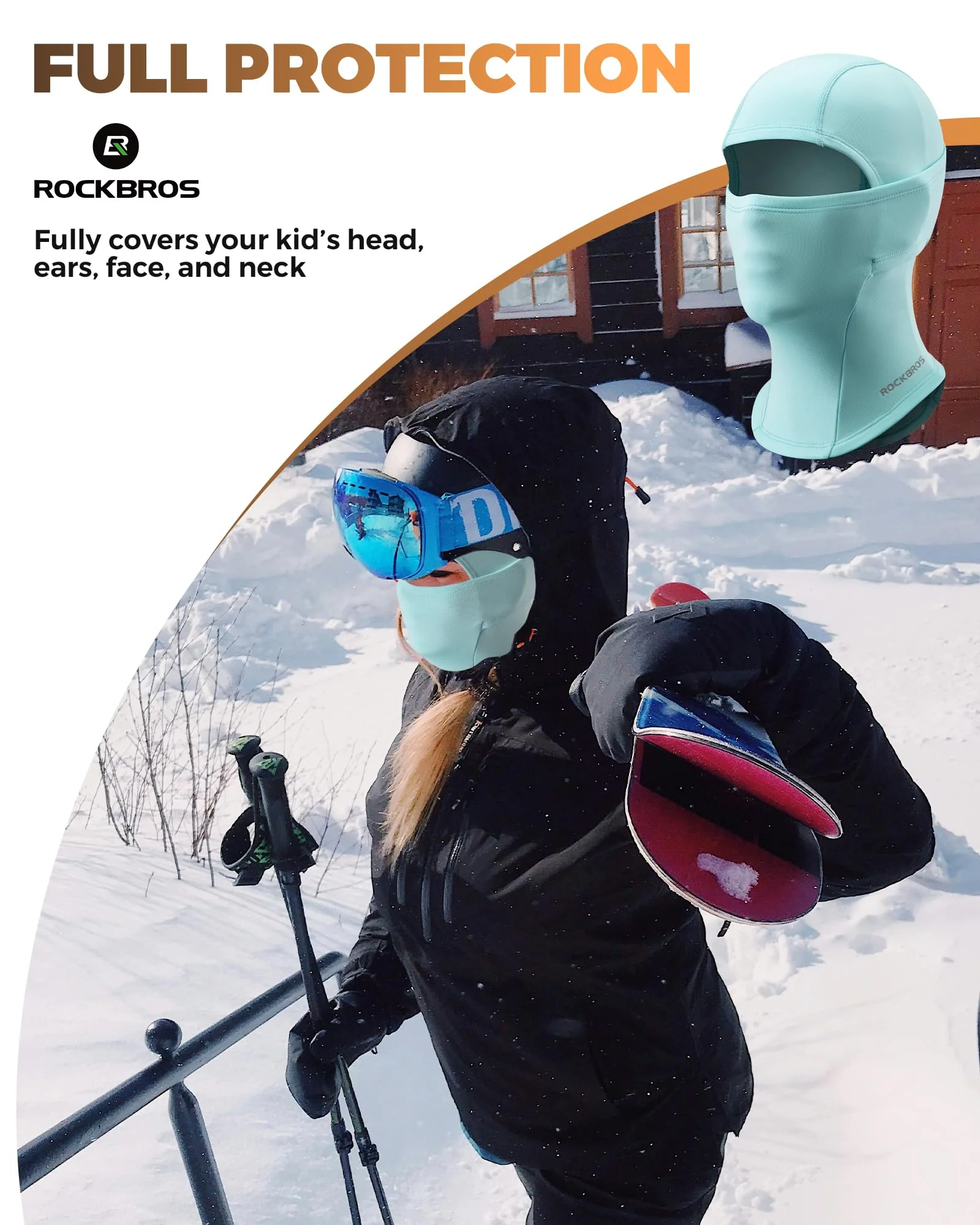 ROCKBROS Windproof Winter Balaclava Ski Mask for Kids - Image 10