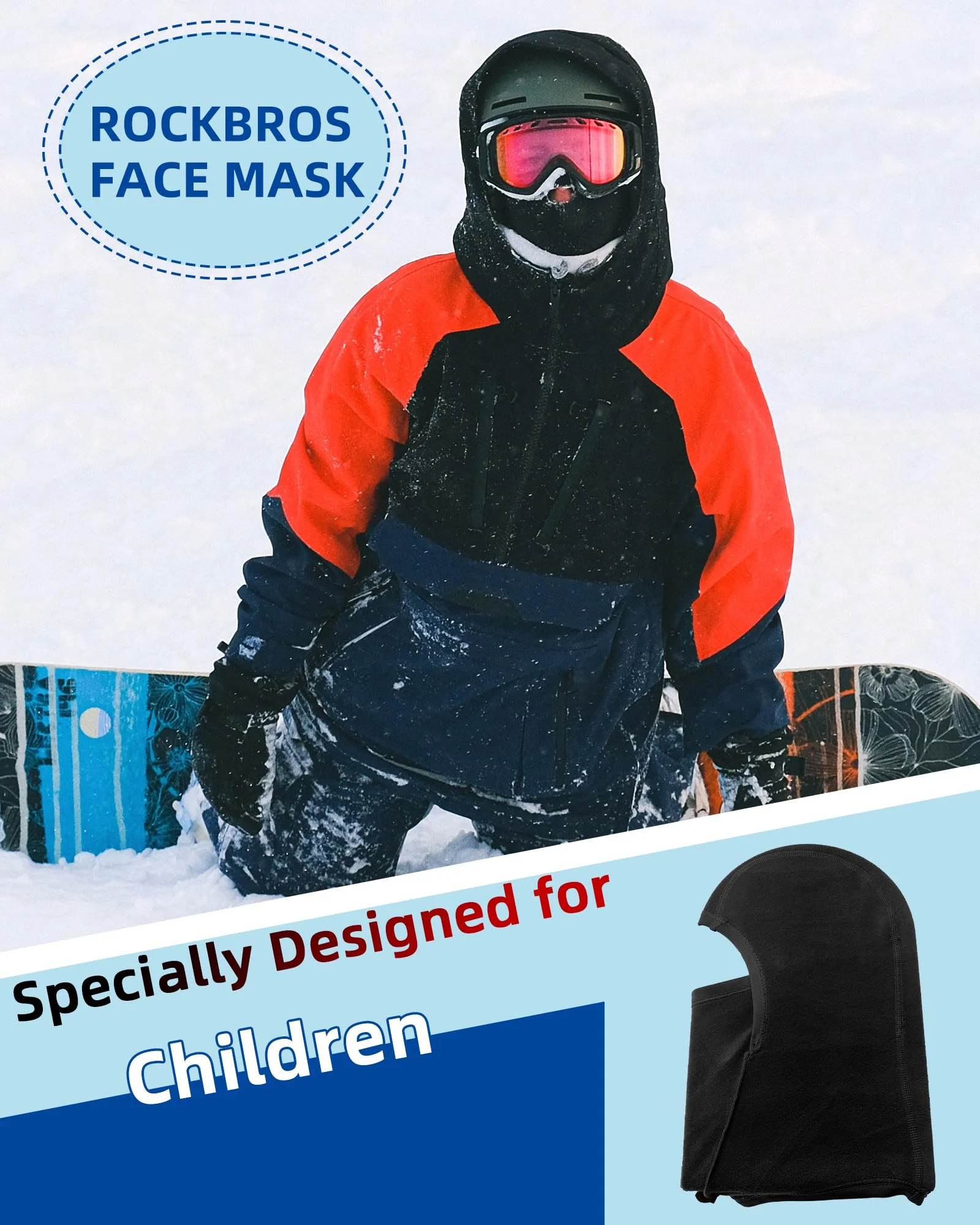 ROCKBROS Windproof Winter Balaclava Ski Mask for Kids - Image 12