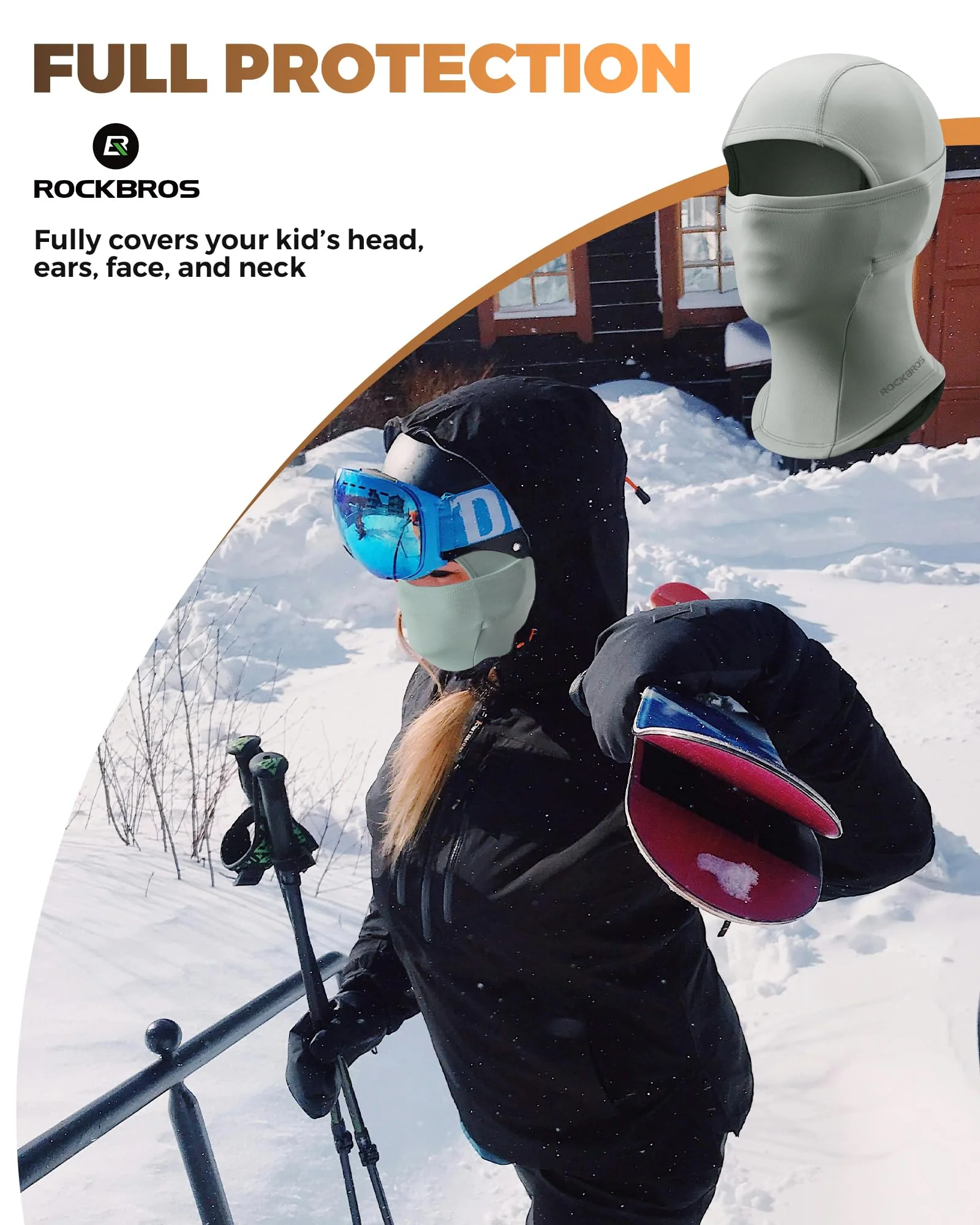 ROCKBROS Windproof Winter Balaclava Ski Mask for Kids - Image 17