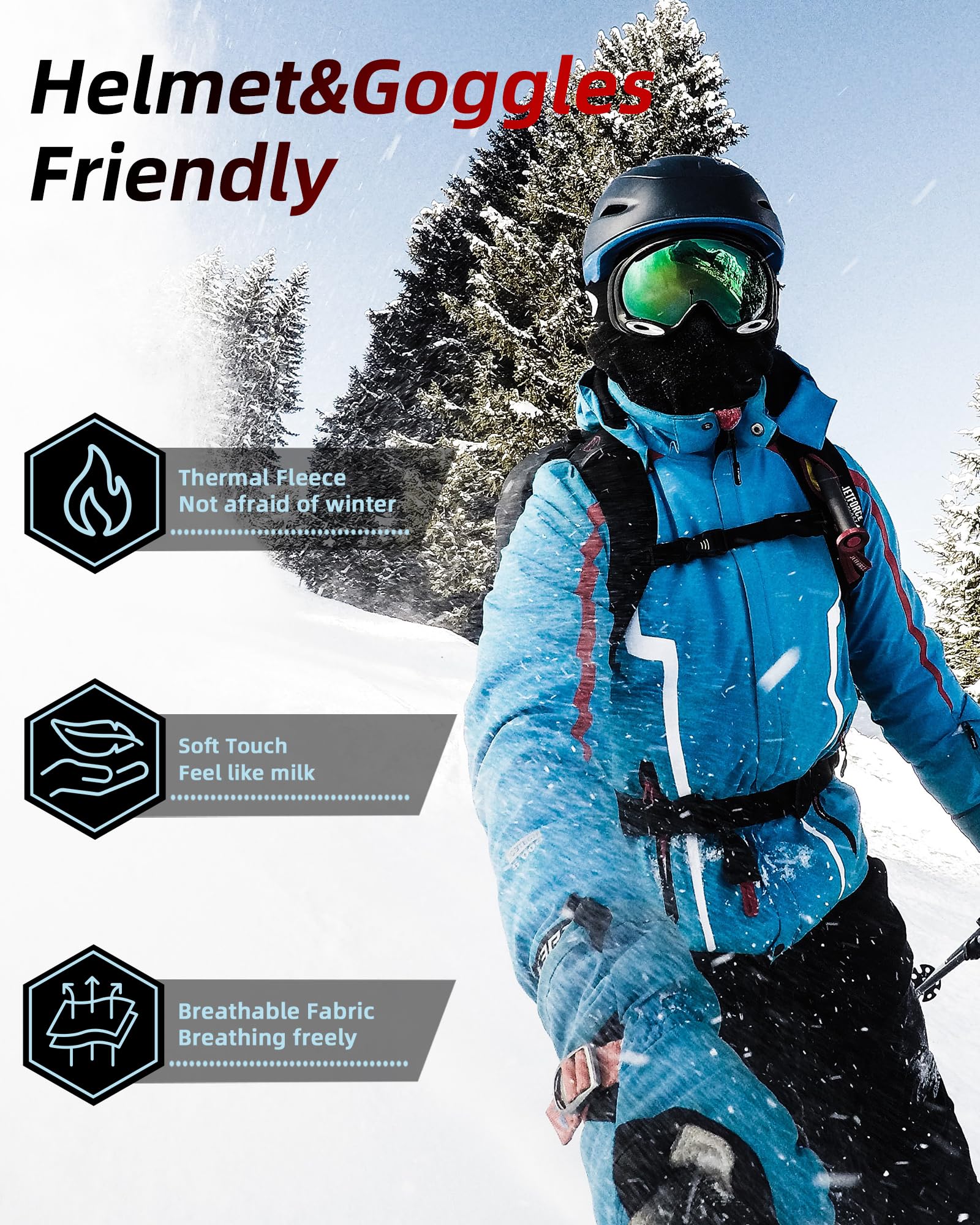 ROCKBROS Windproof Winter Balaclava Ski Mask for Kids - Image 20