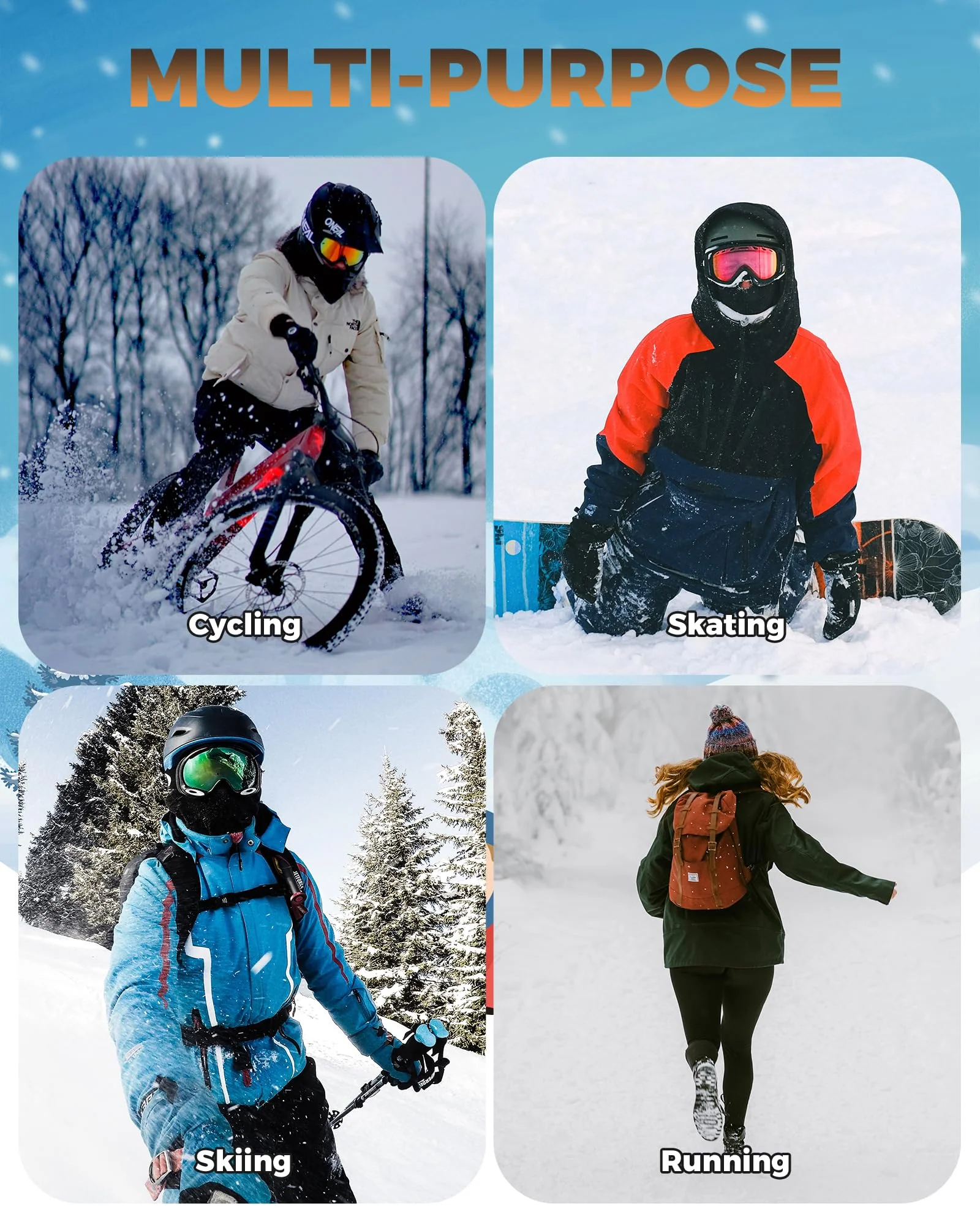 ROCKBROS Windproof Winter Balaclava Ski Mask for Kids - Image 21